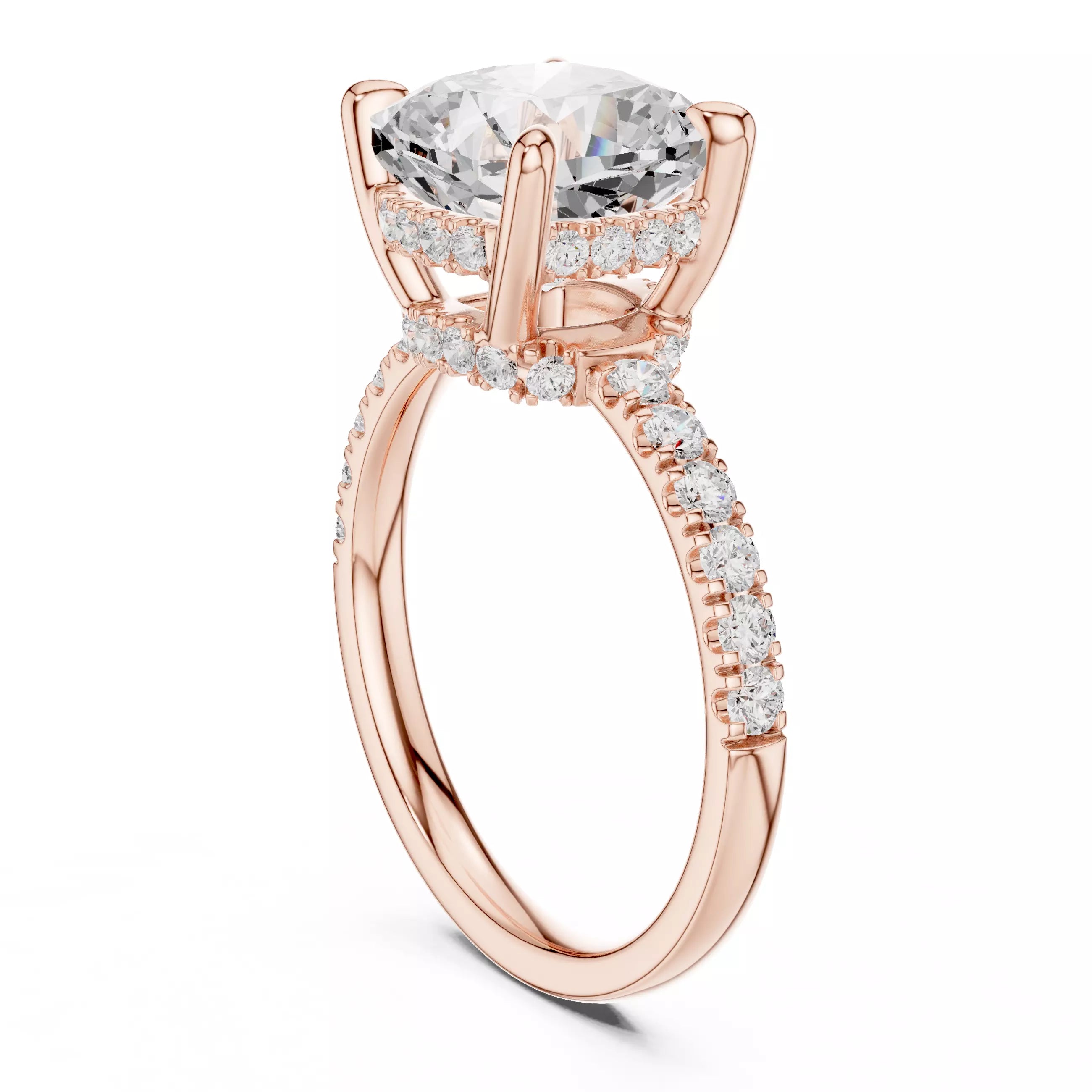 Double Halo Pavé - Cushion