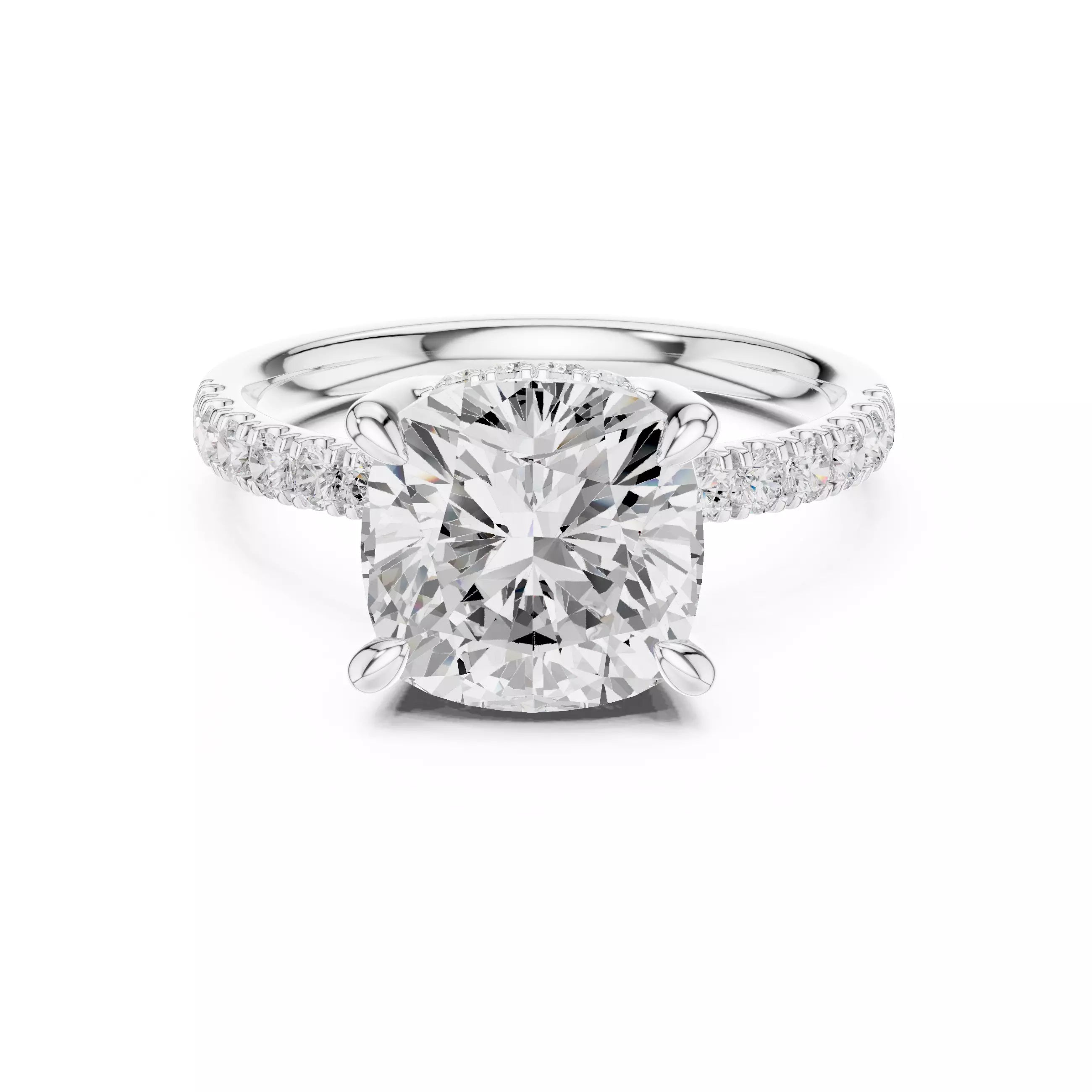 Double Halo Pavé - Cushion
