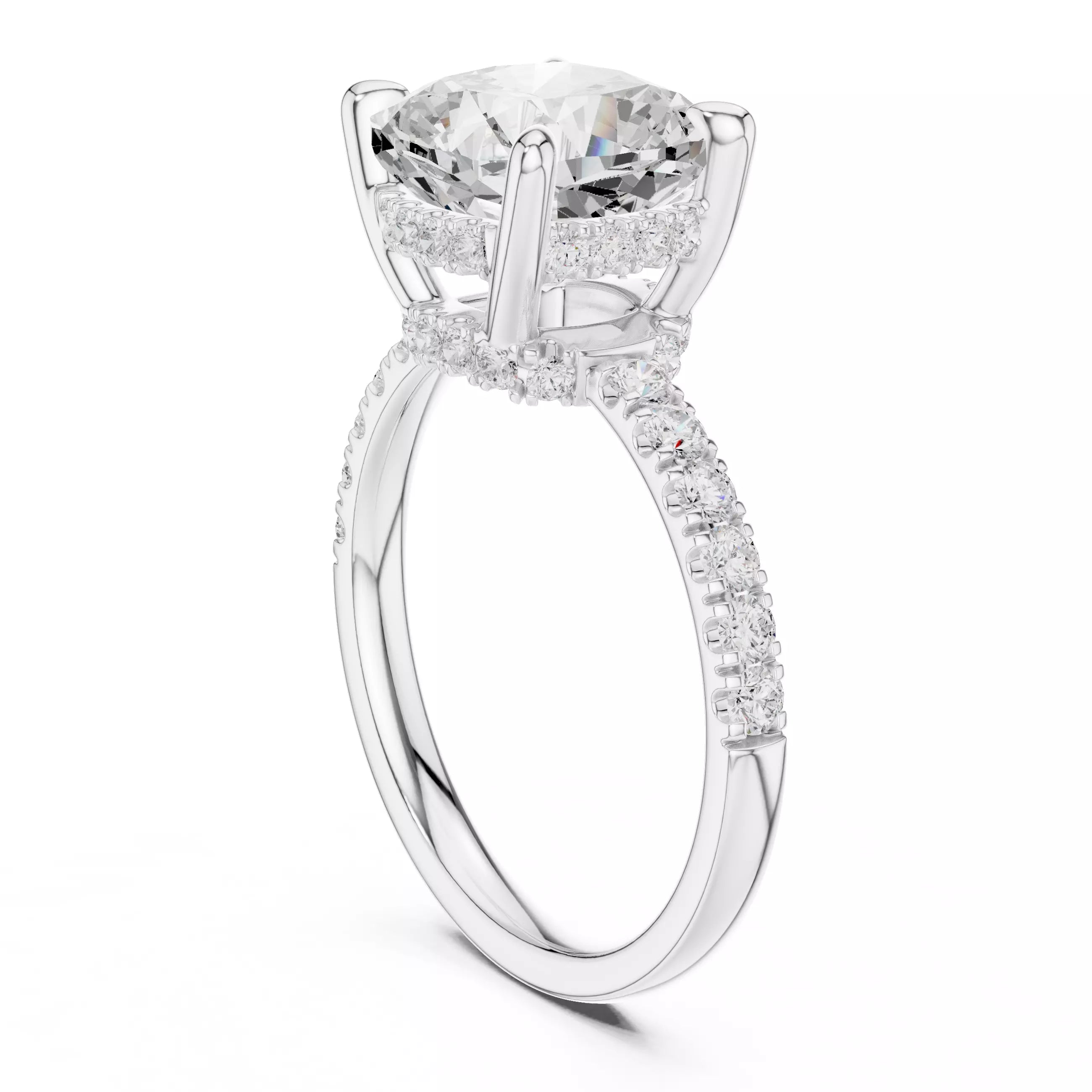Double Halo Pavé - Cushion
