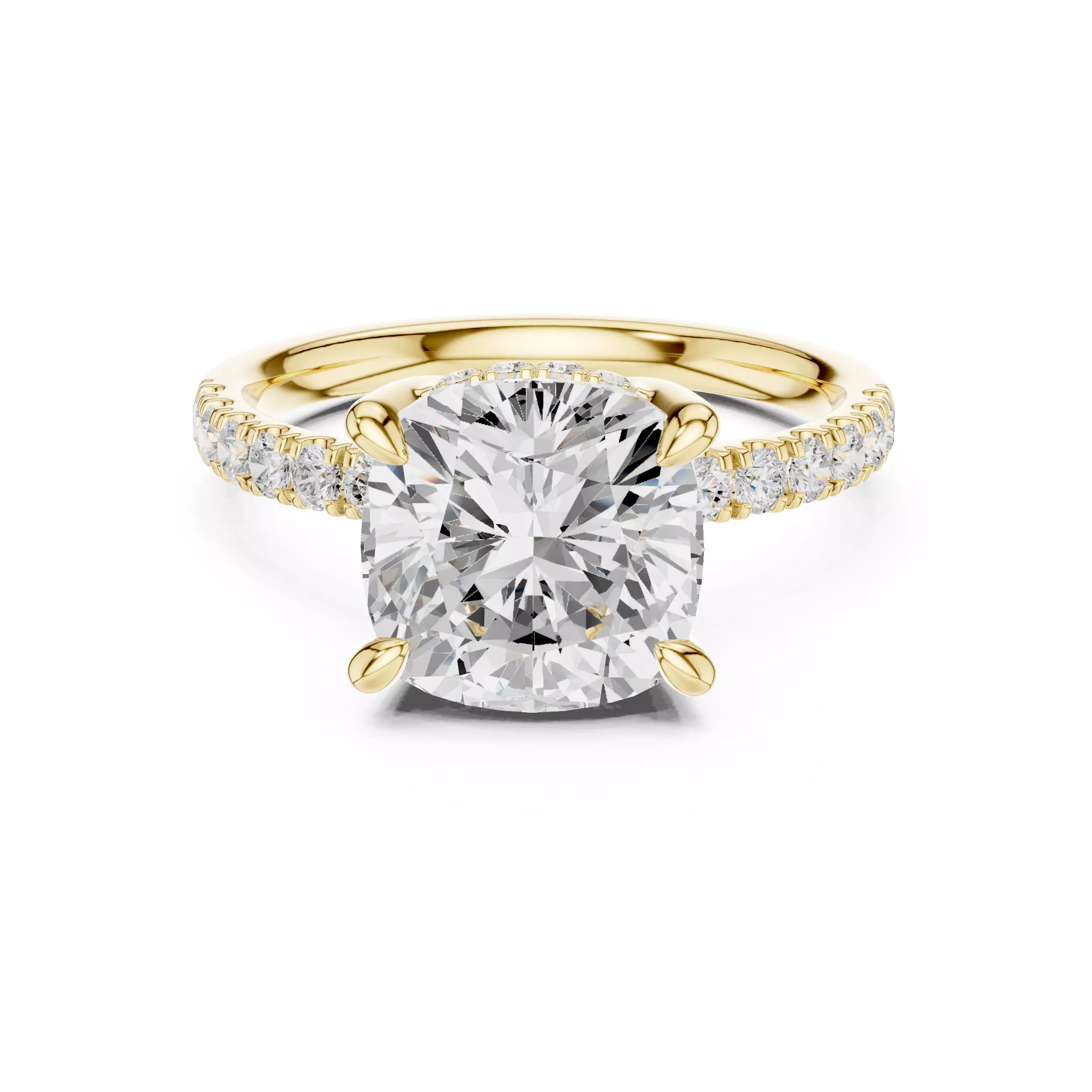Double Halo Pavé - Cushion