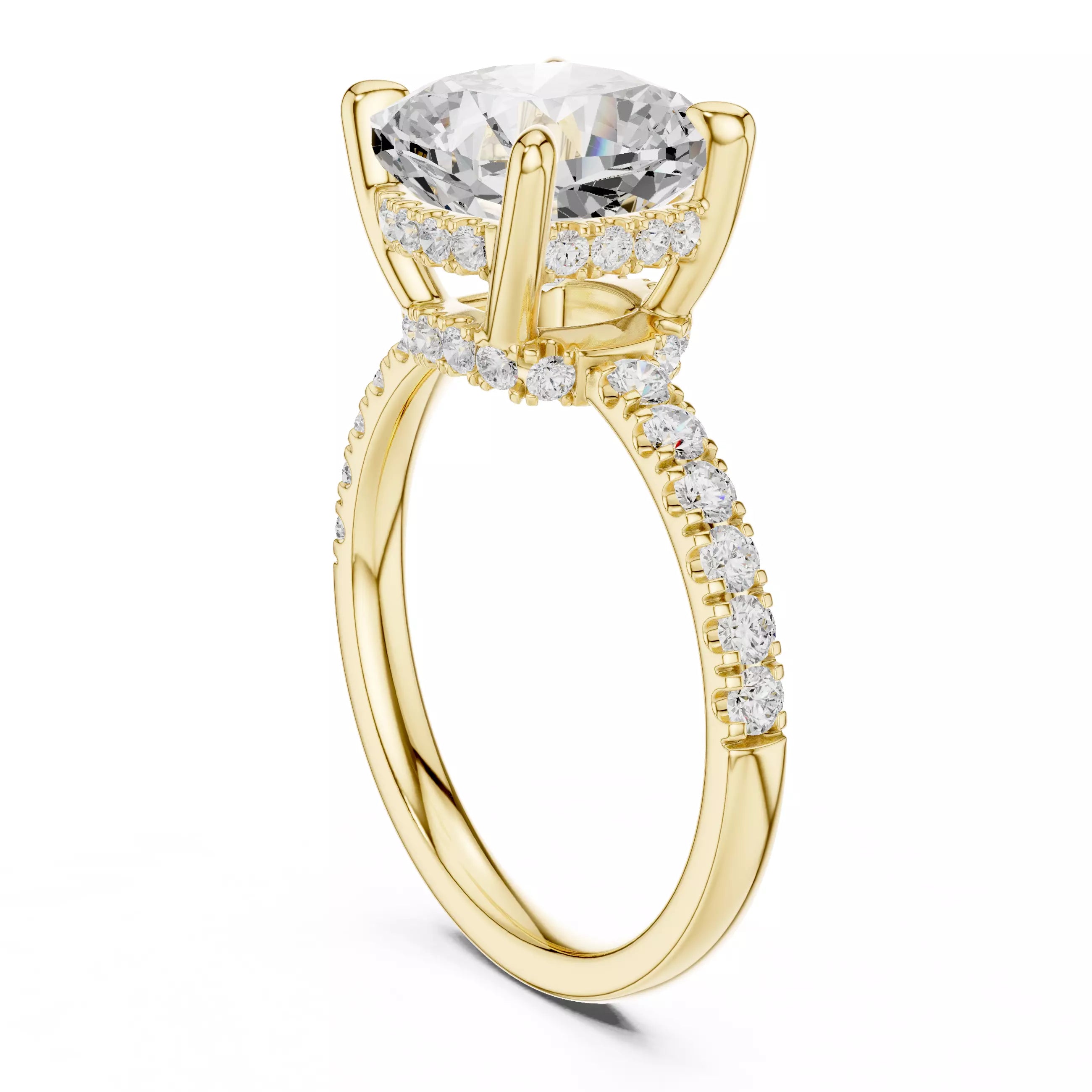 Double Halo Pavé - Cushion