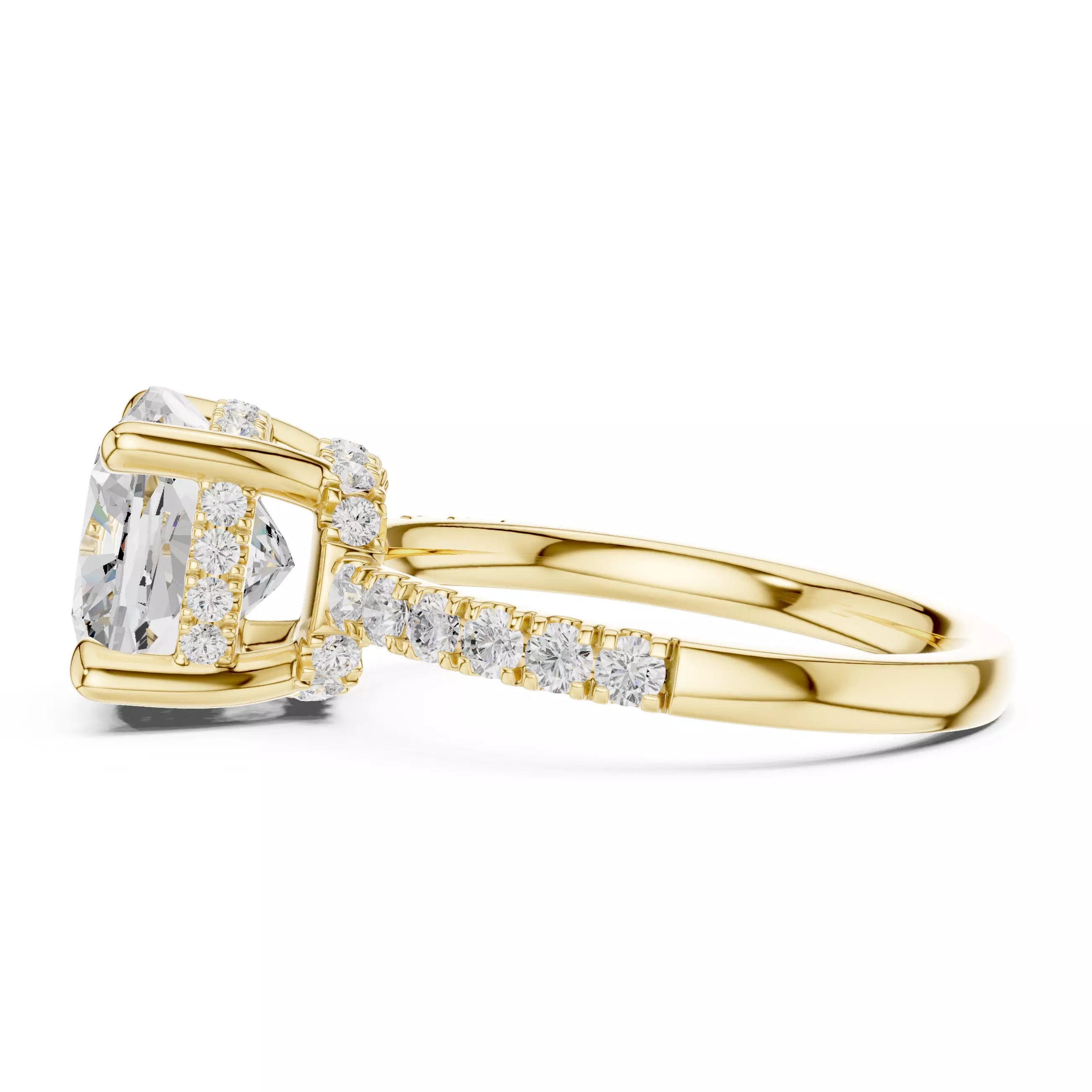 Double Halo Pavé - Cushion