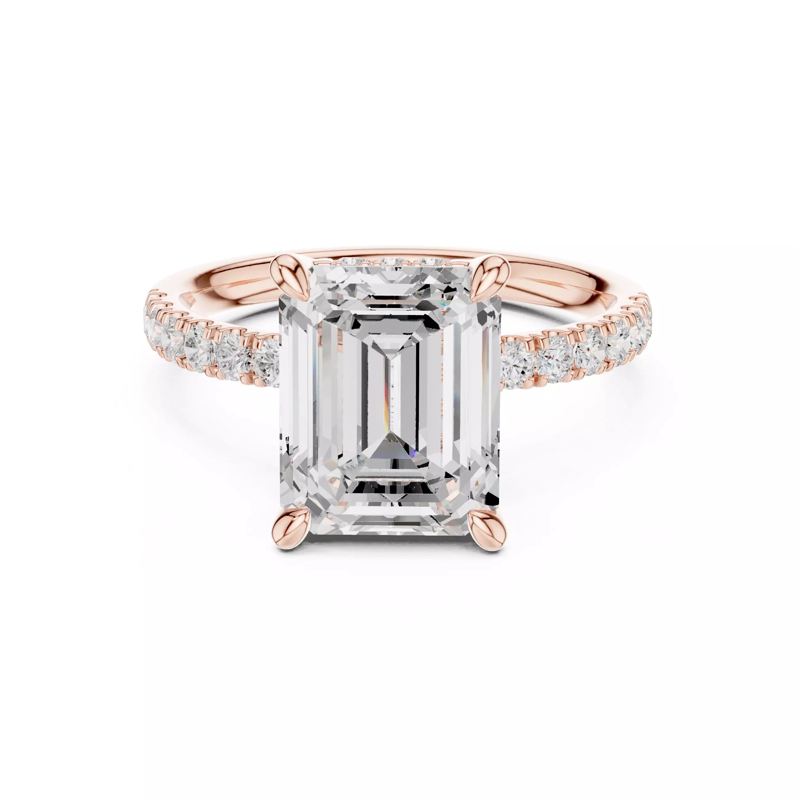 Double Halo Pavé - Emerald