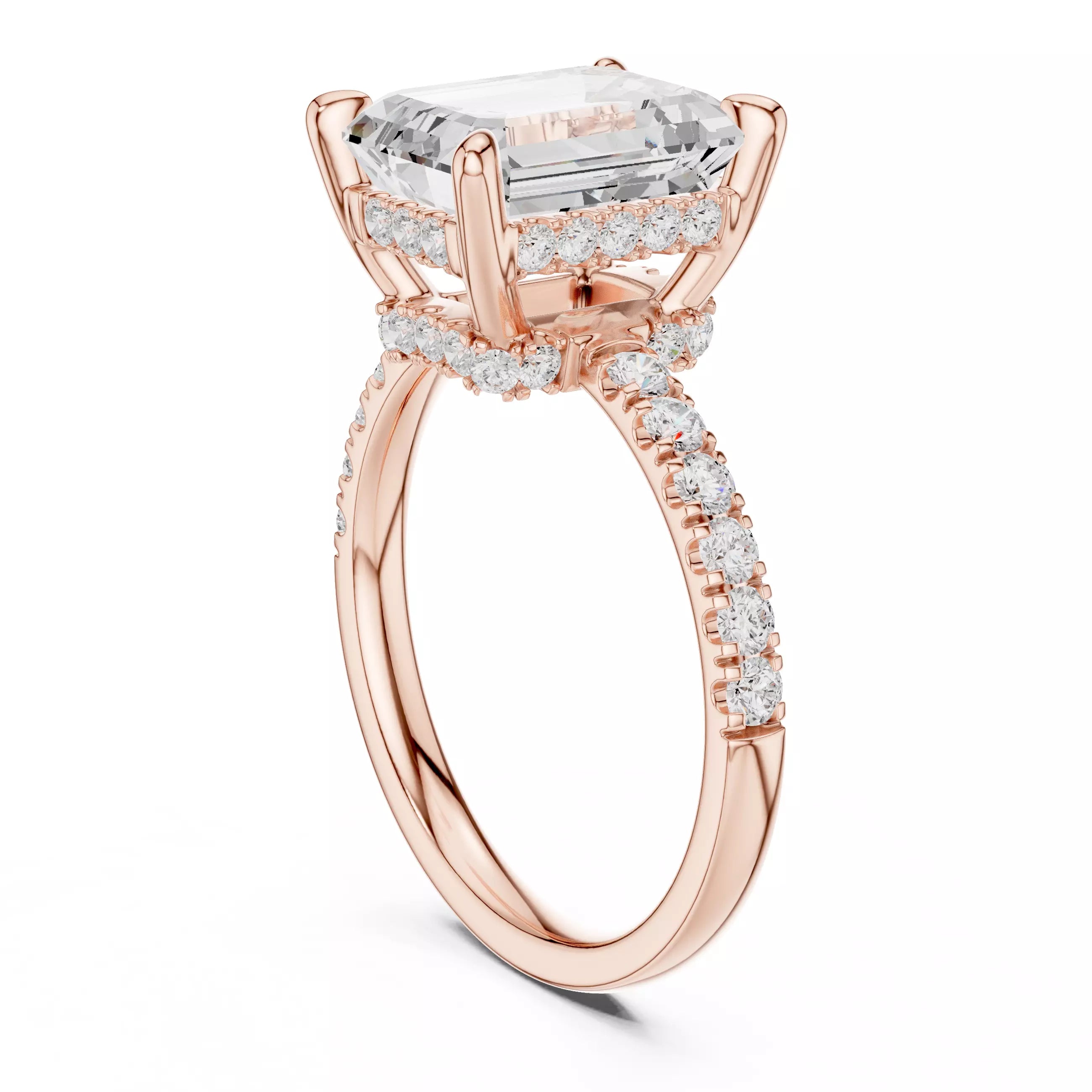 Double Halo Pavé - Emerald