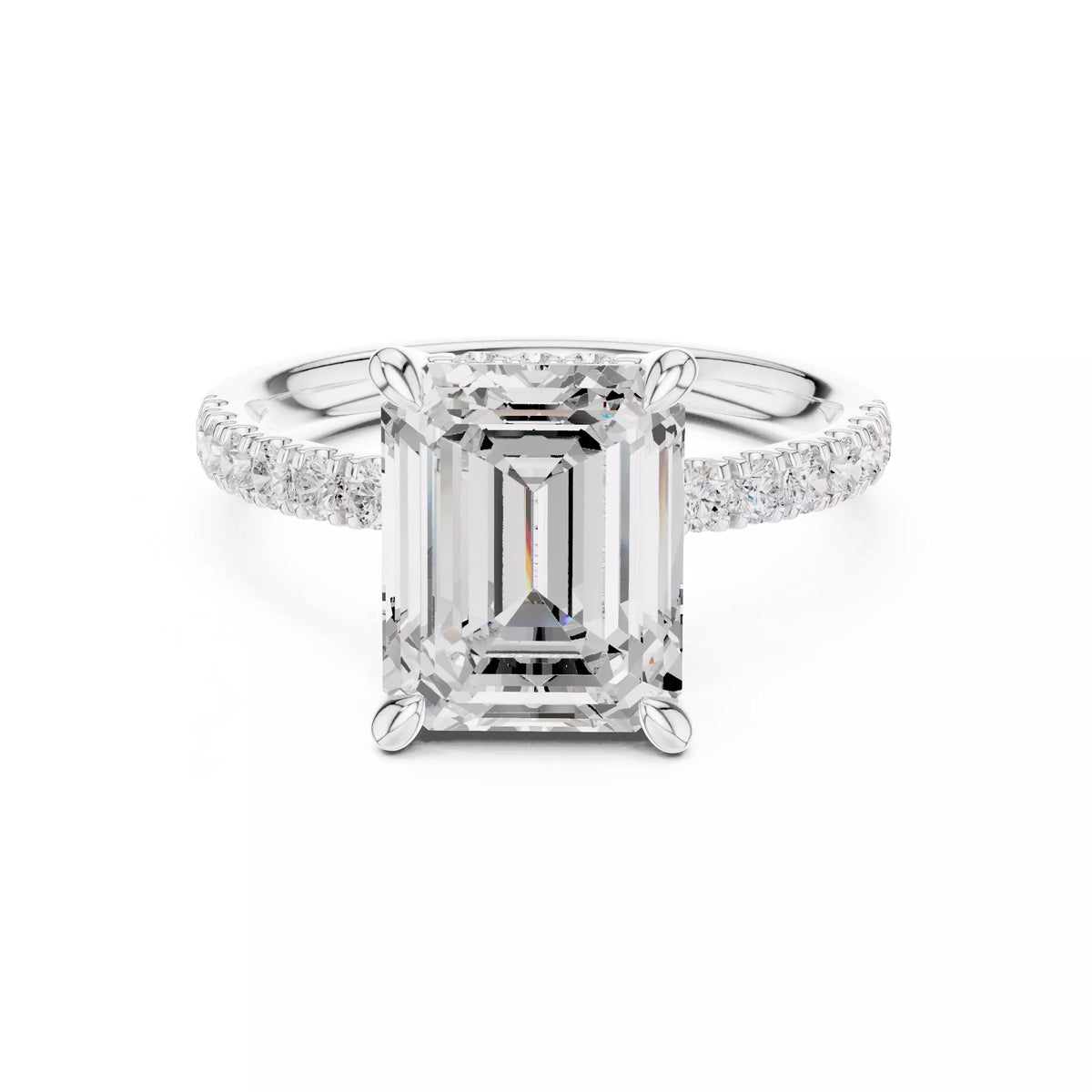 Double Halo Pavé - Emerald