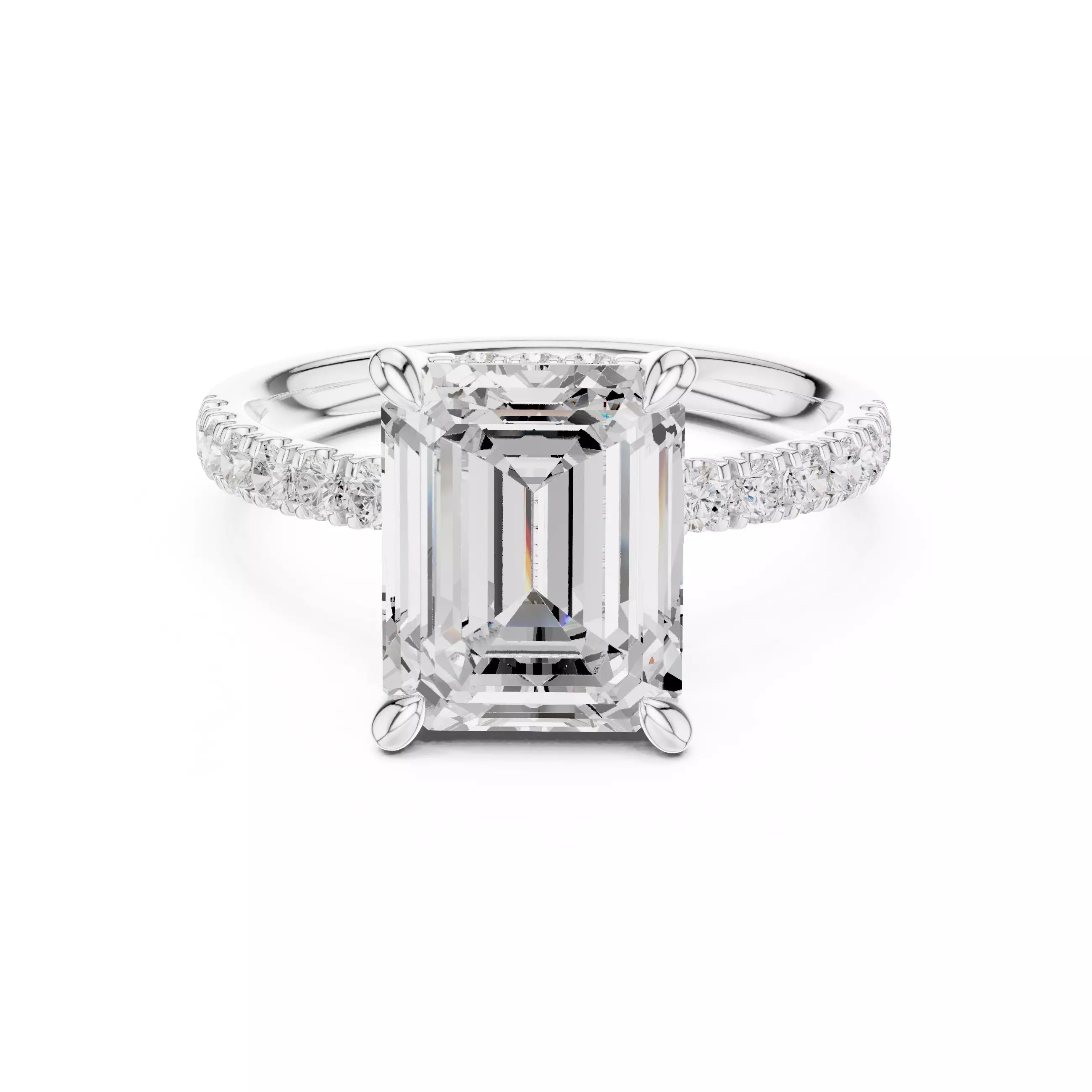 Double Halo Pavé - Emerald