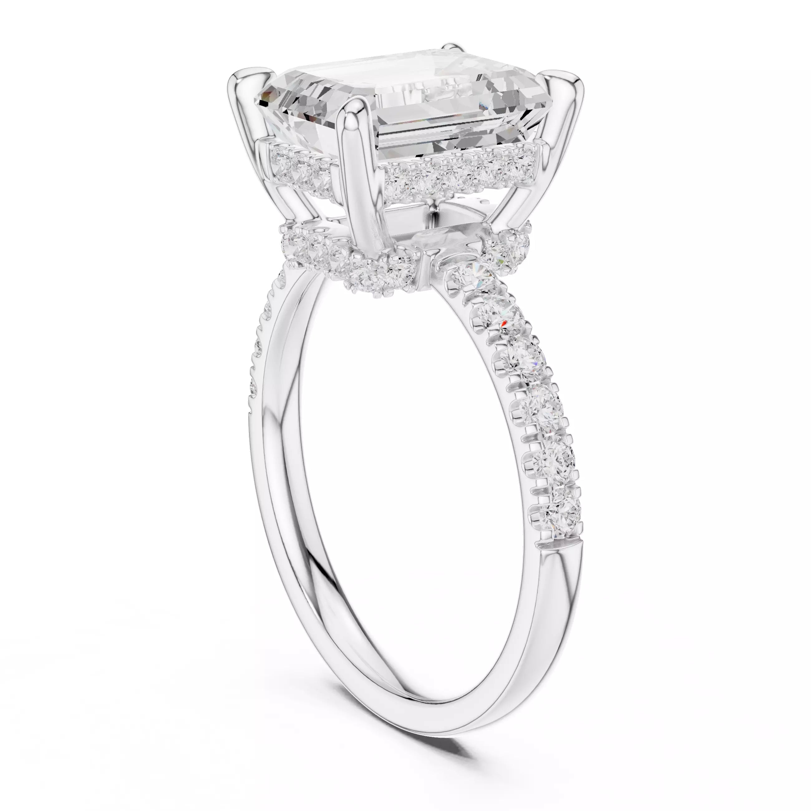 Double Halo Pavé - Emerald