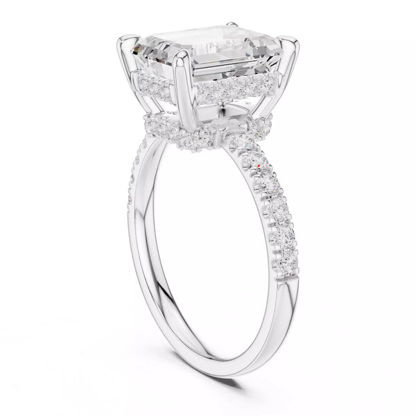 Double Halo Pavé - Emerald