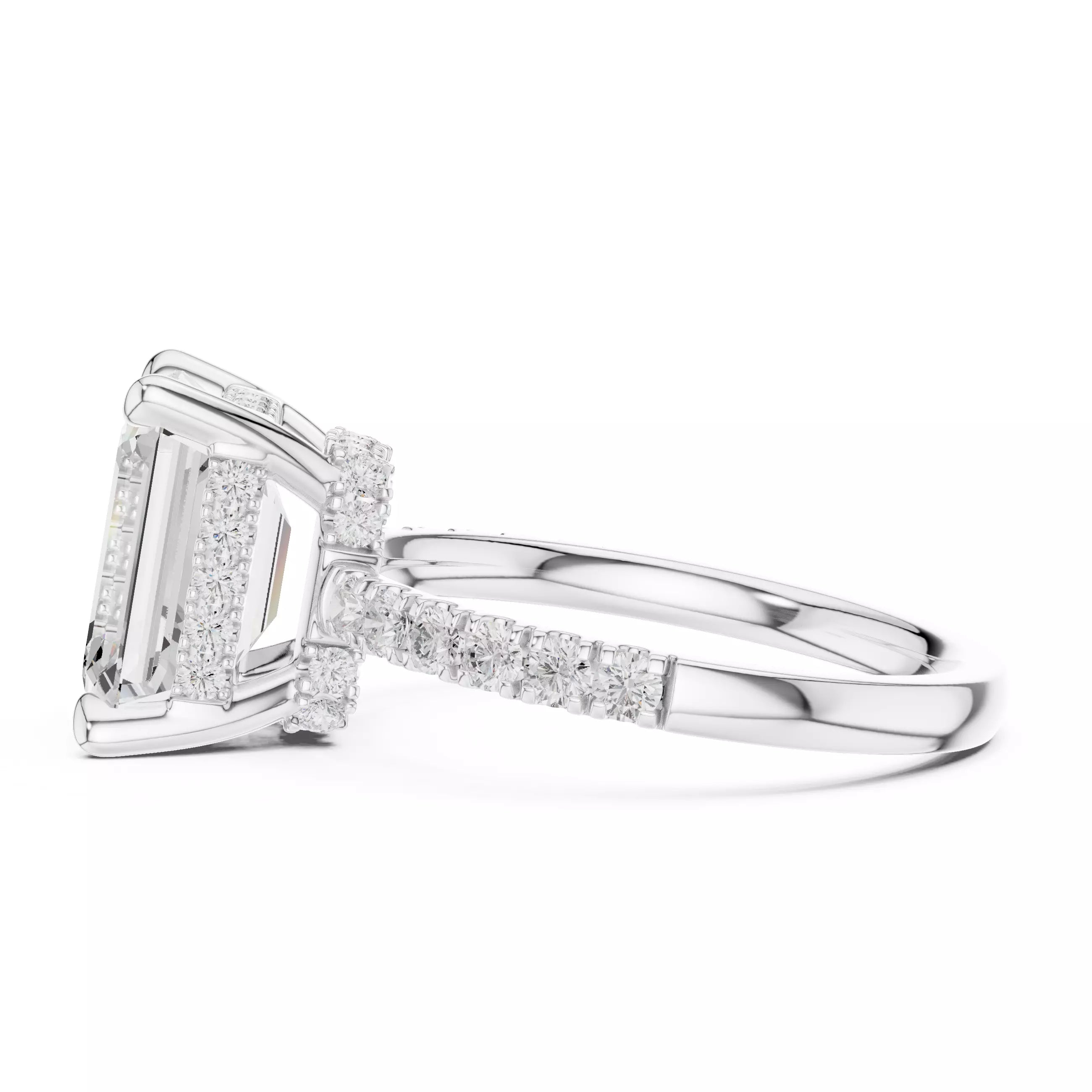 Double Halo Pavé - Emerald