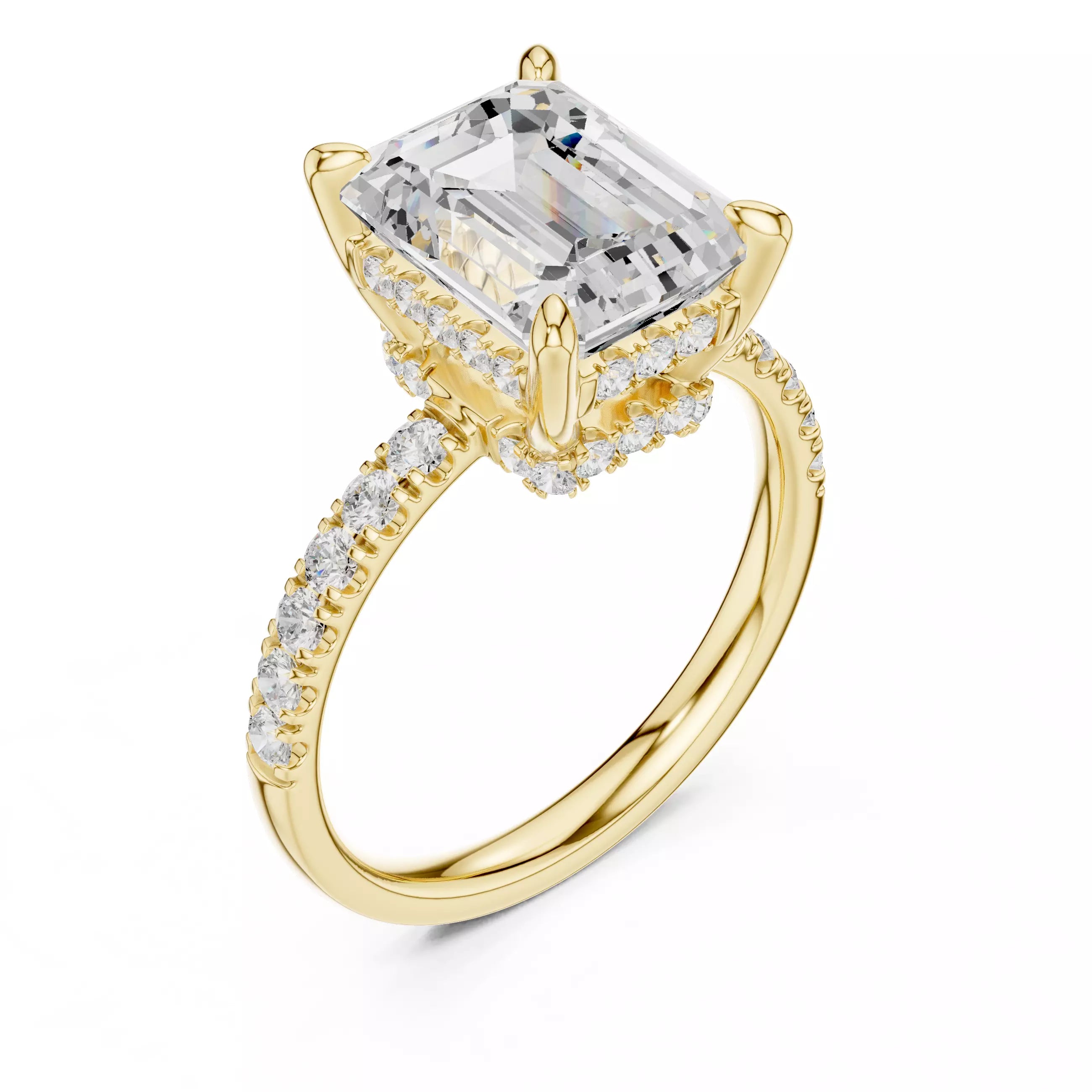 Double Halo Pavé - Emerald