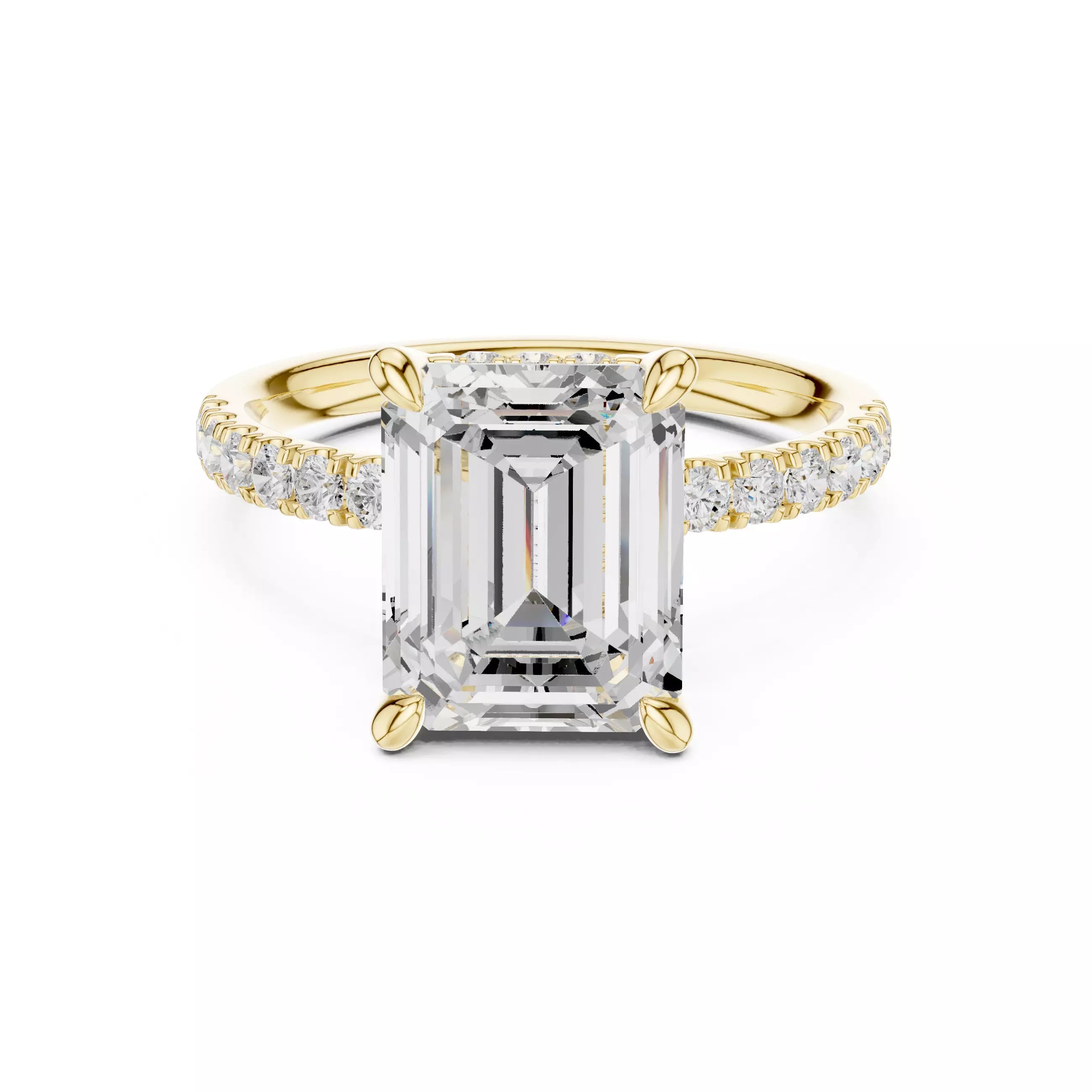 Double Halo Pavé - Emerald