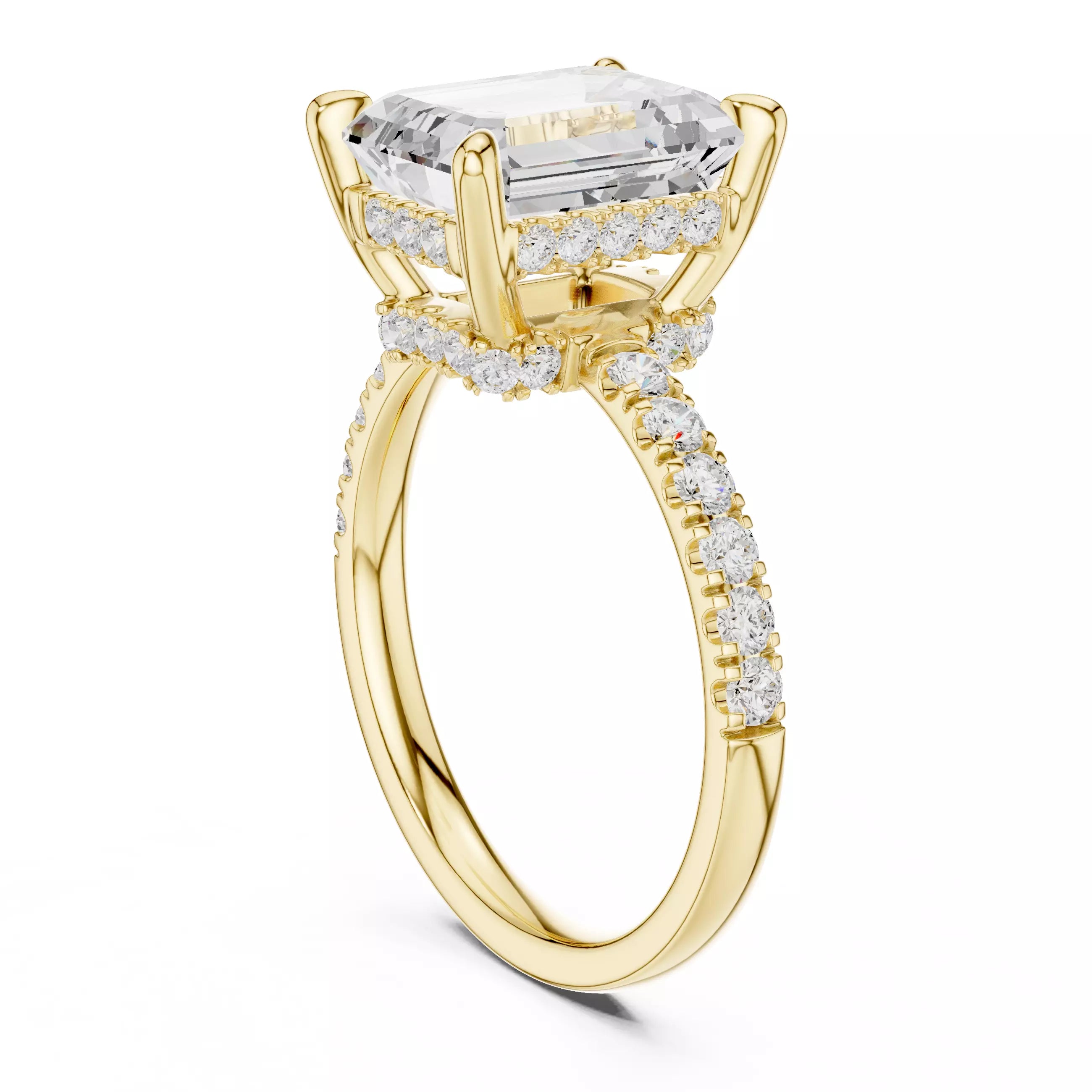 Double Halo Pavé - Emerald