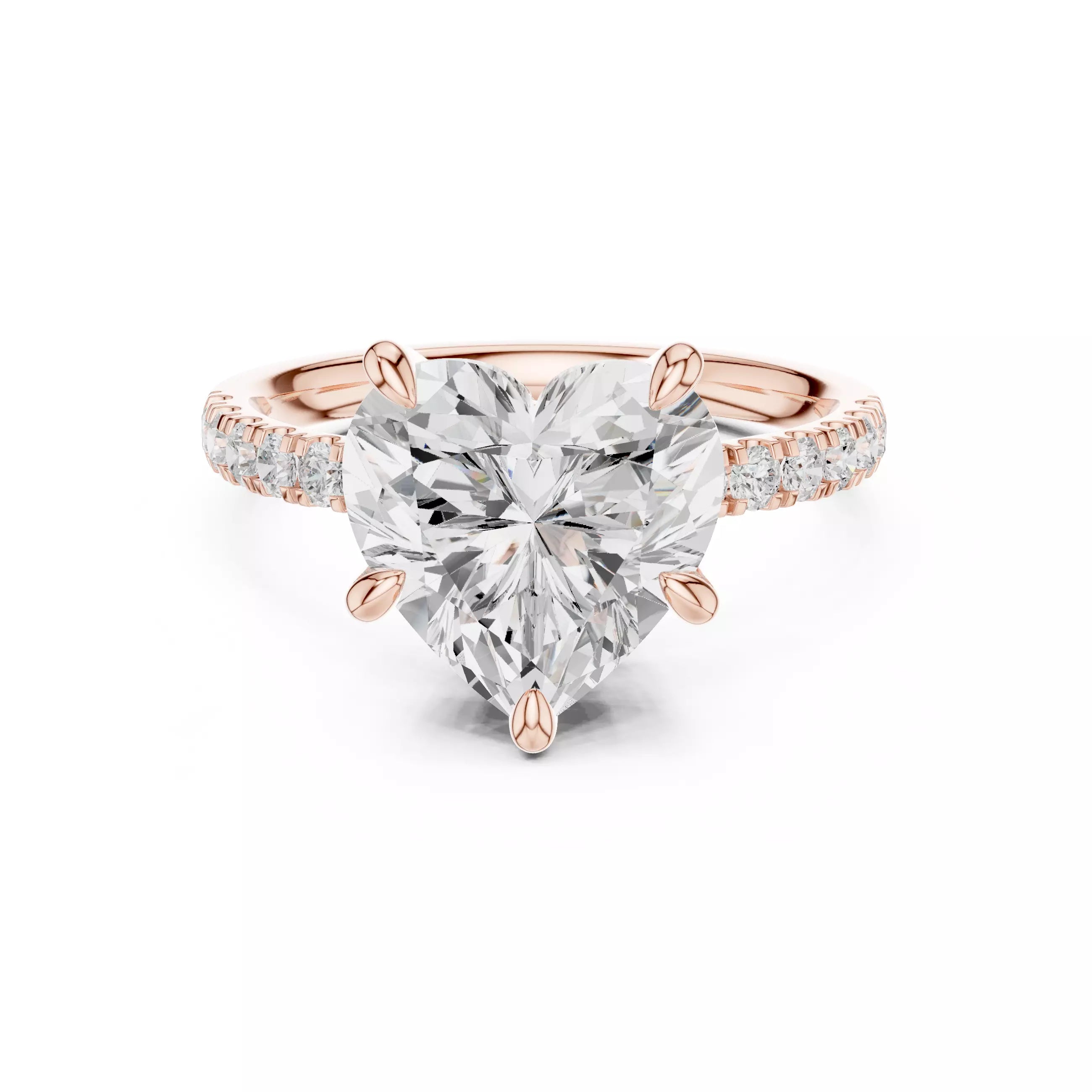 Double Halo Pavé - Heart