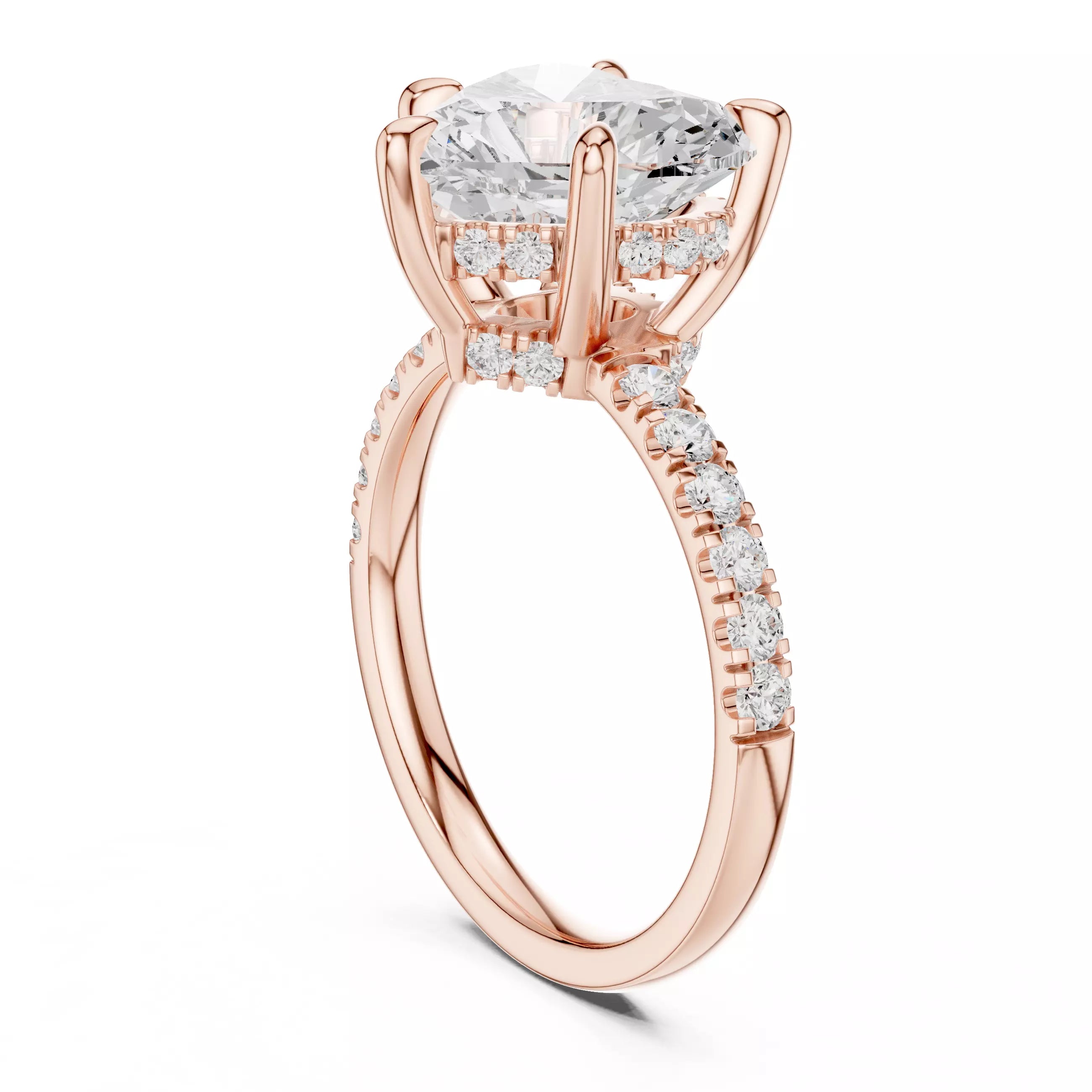 Double Halo Pavé - Heart