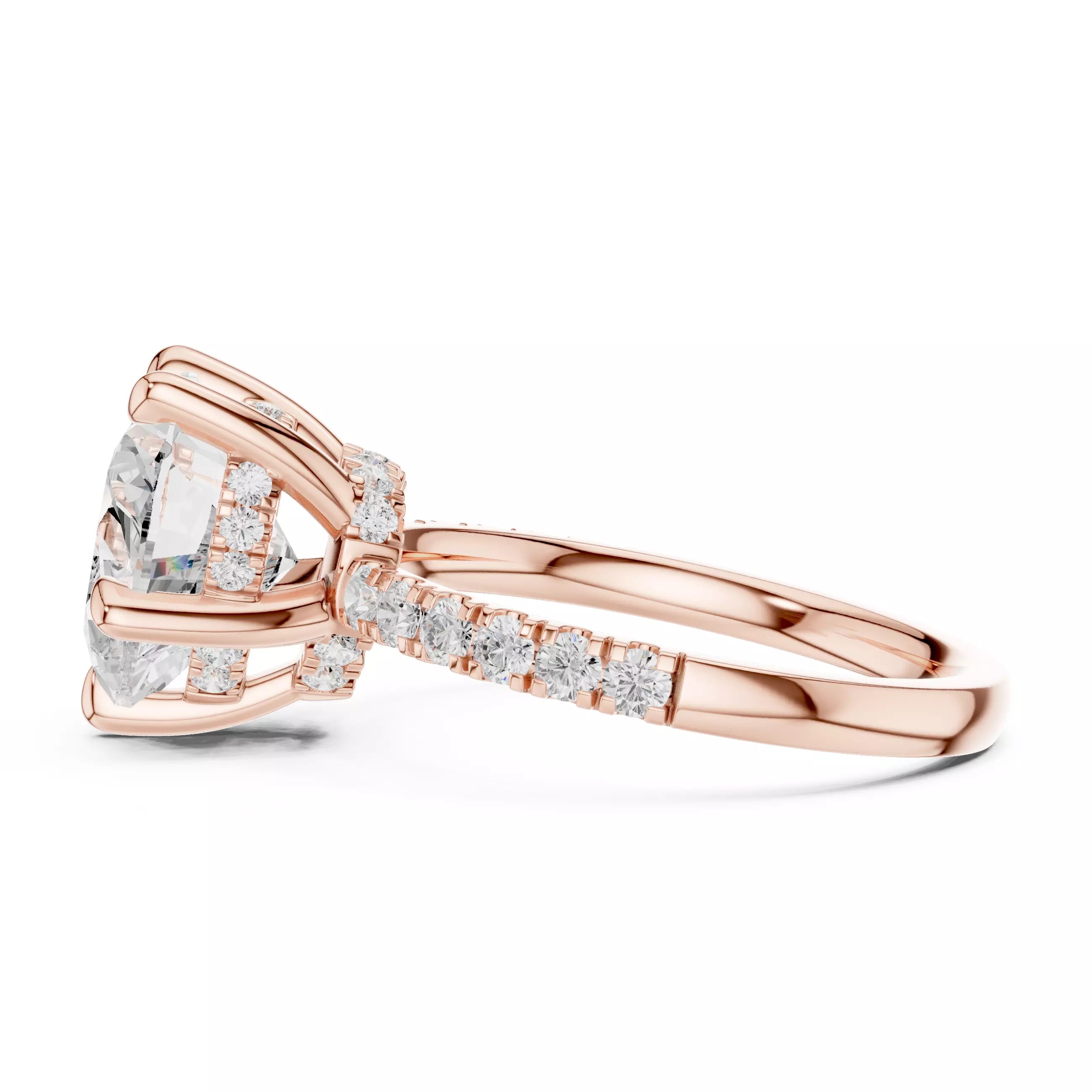 Double Halo Pavé - Heart