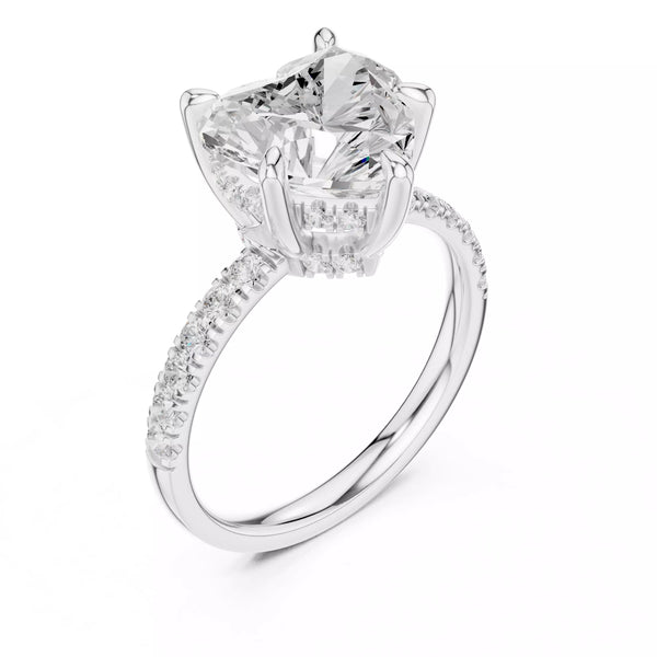 Double Halo Pavé - Heart