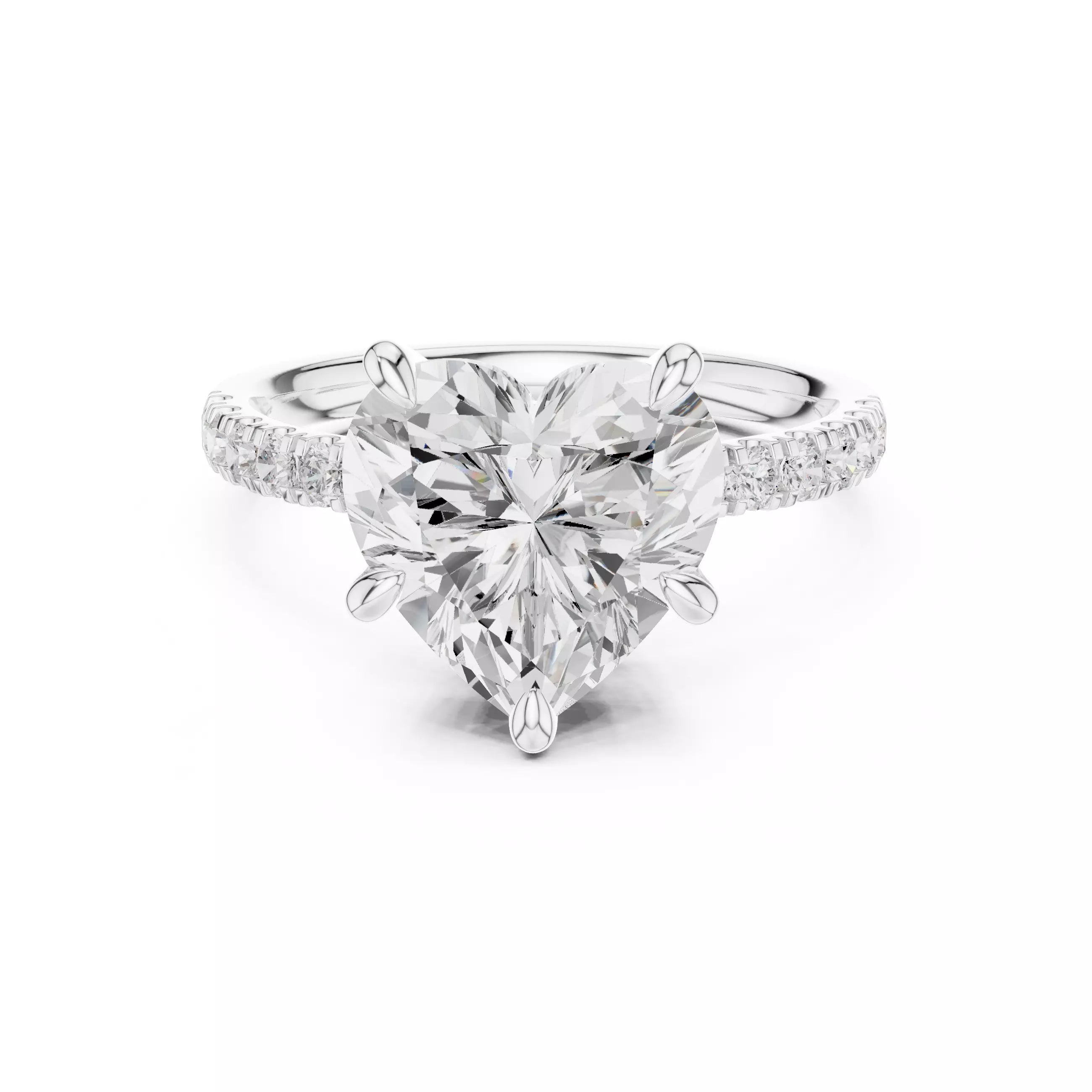 Double Halo Pavé - Heart