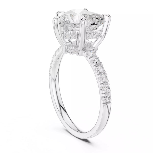 Double Halo Pavé - Heart