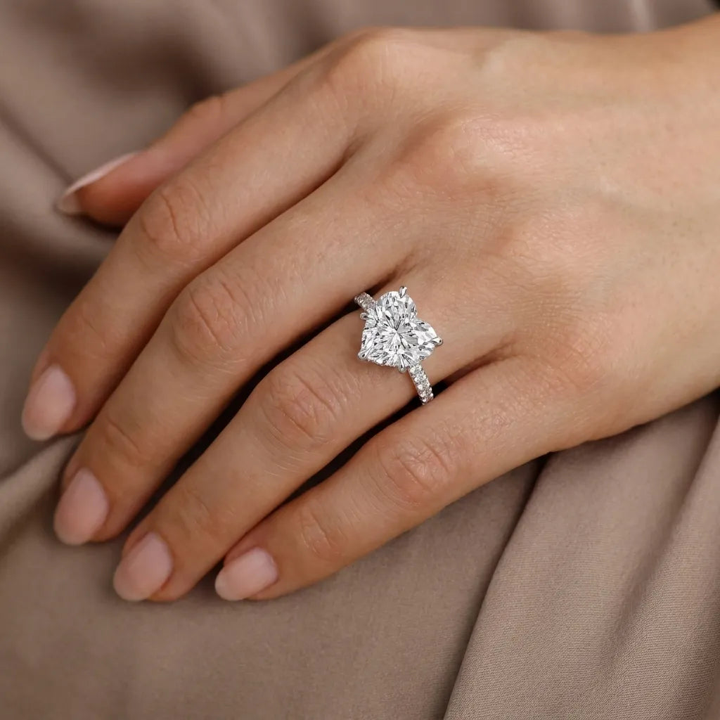 Double Halo Pavé - Heart