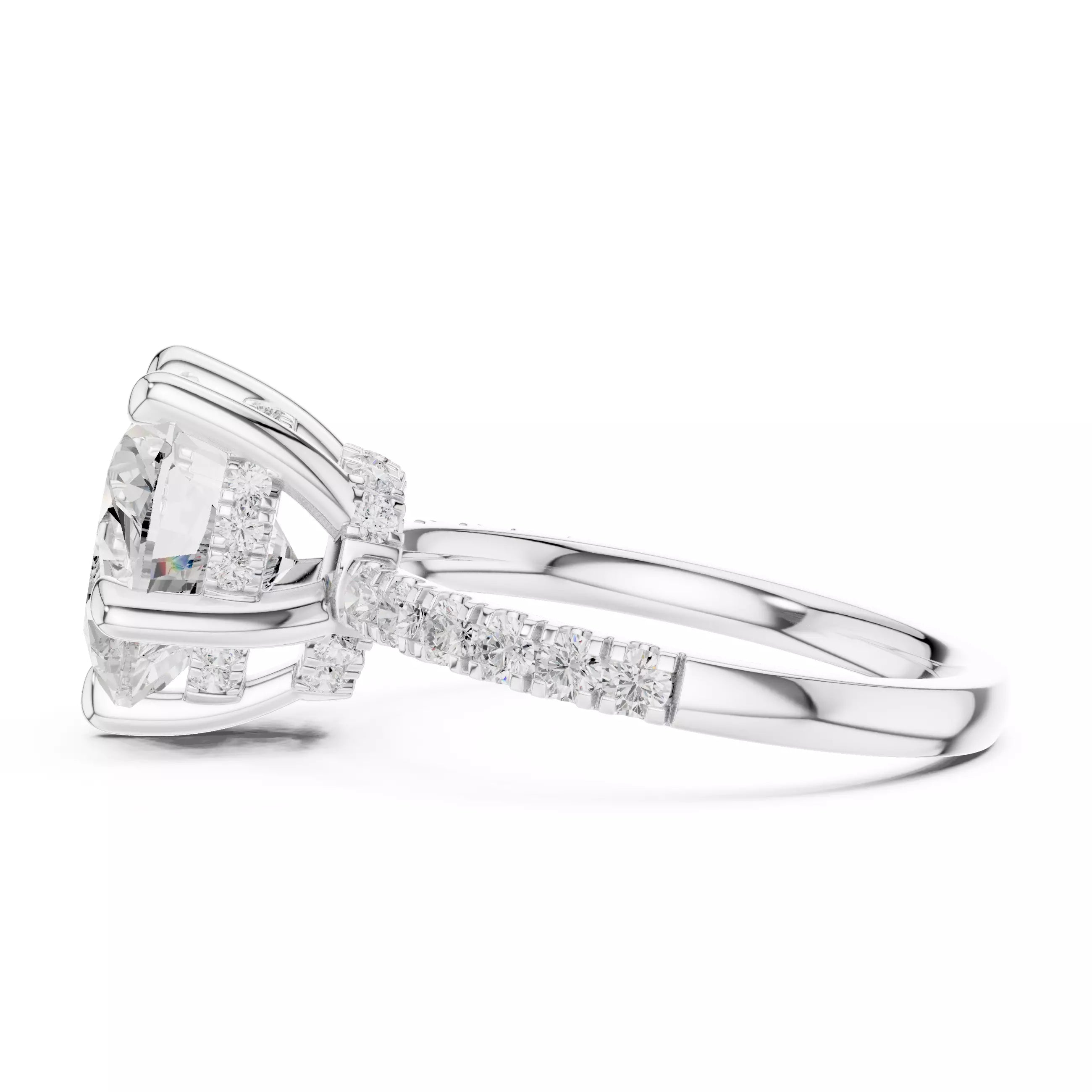 Double Halo Pavé - Heart