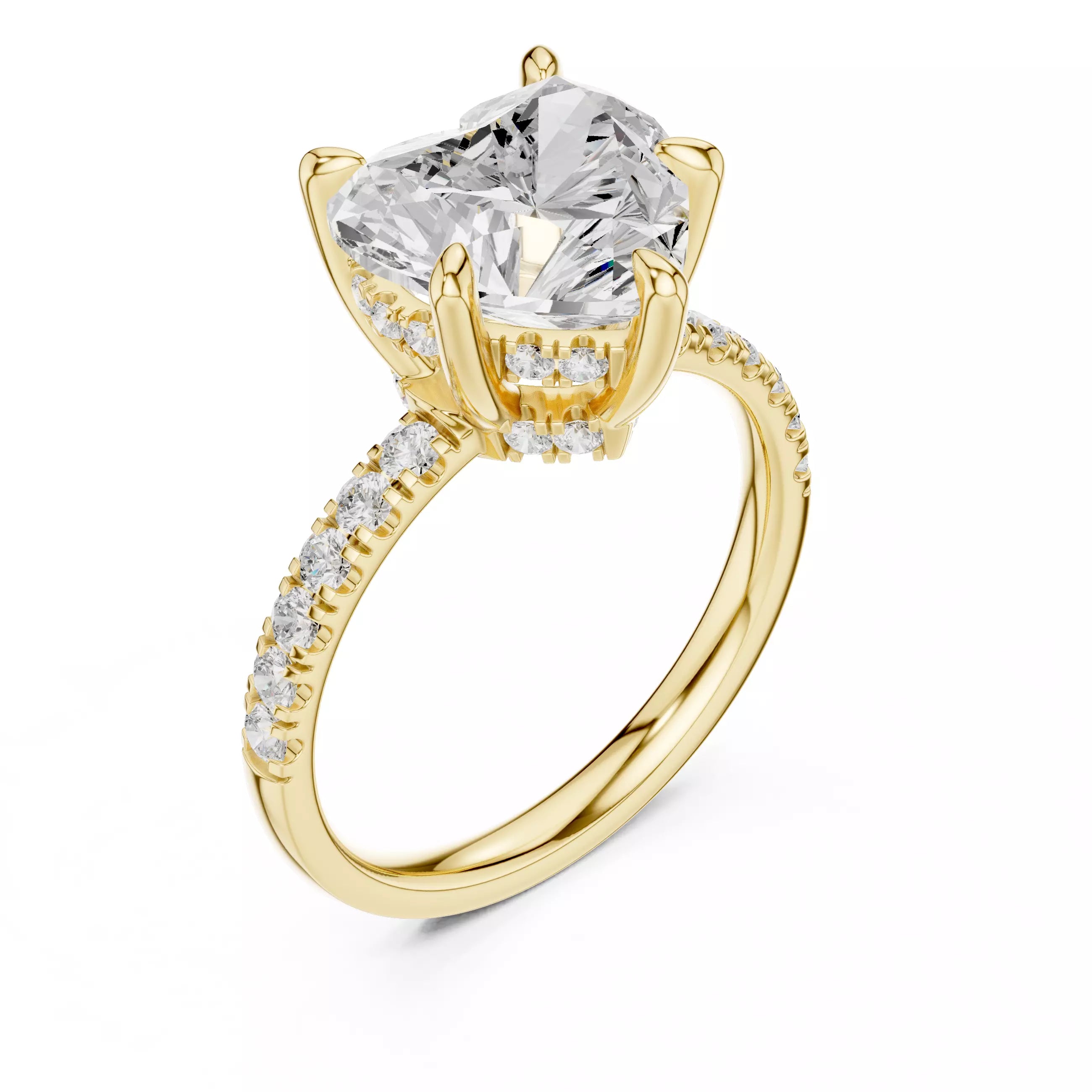 Double Halo Pavé - Heart