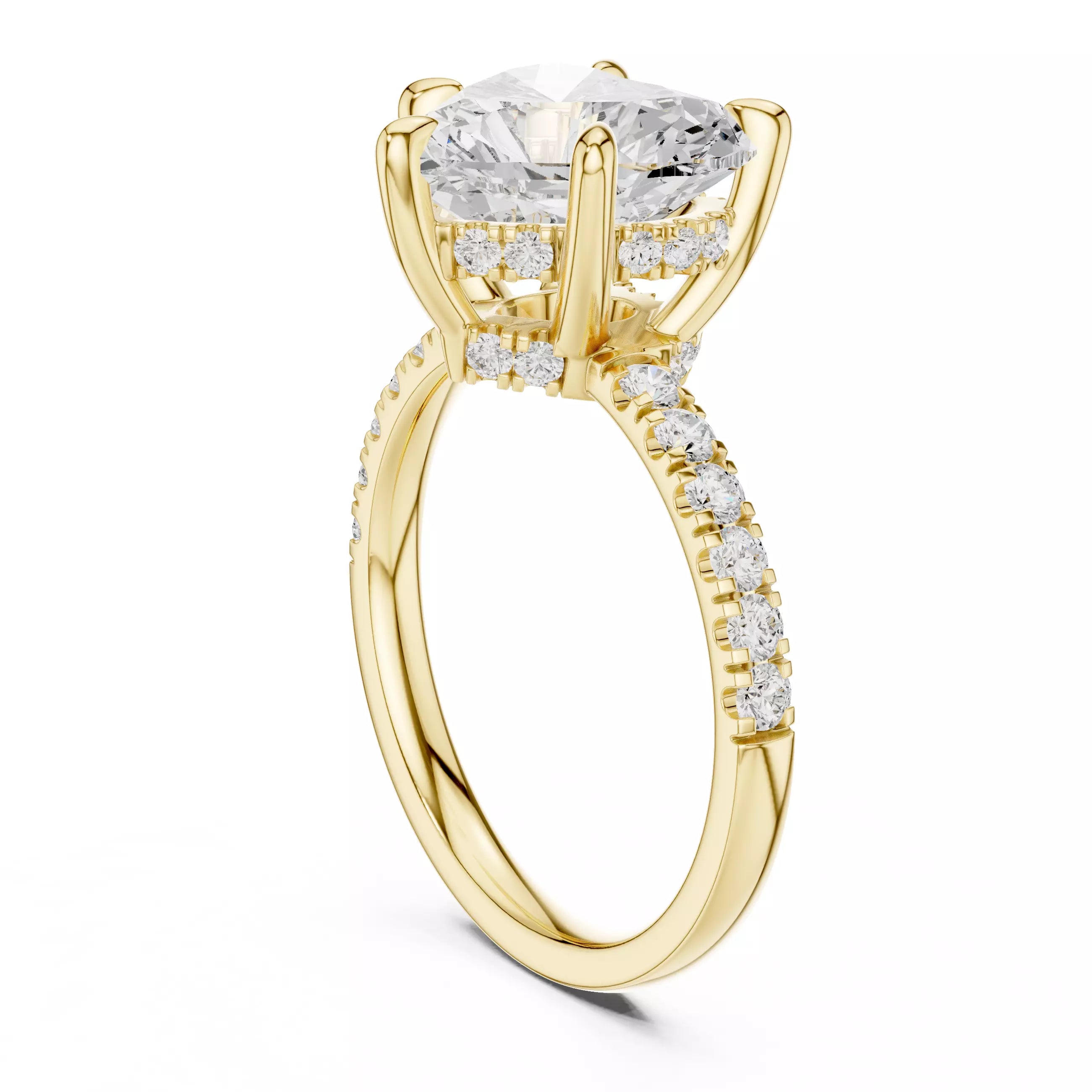 Double Halo Pavé - Heart