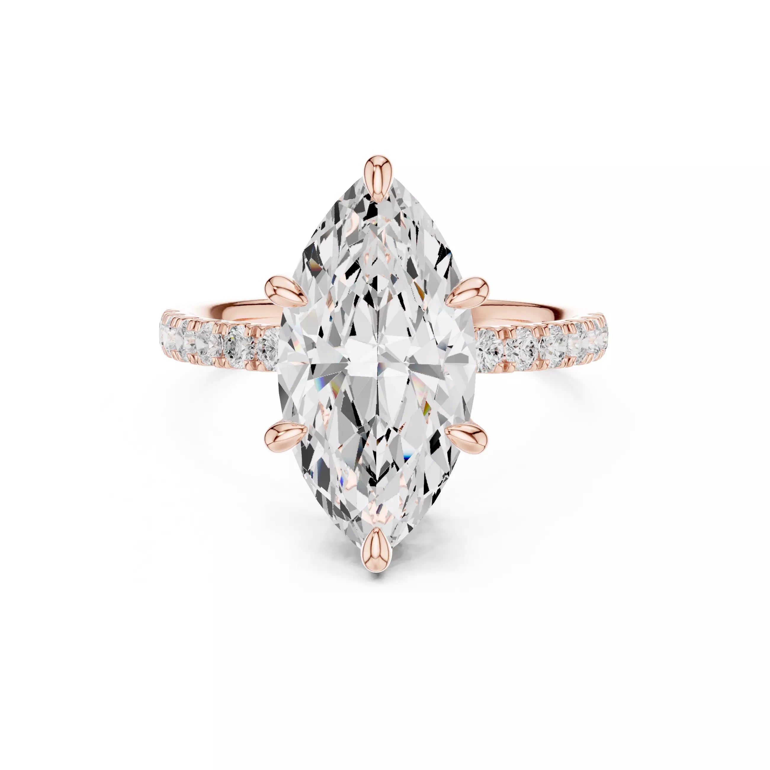 Double Halo Pavé - Marquise