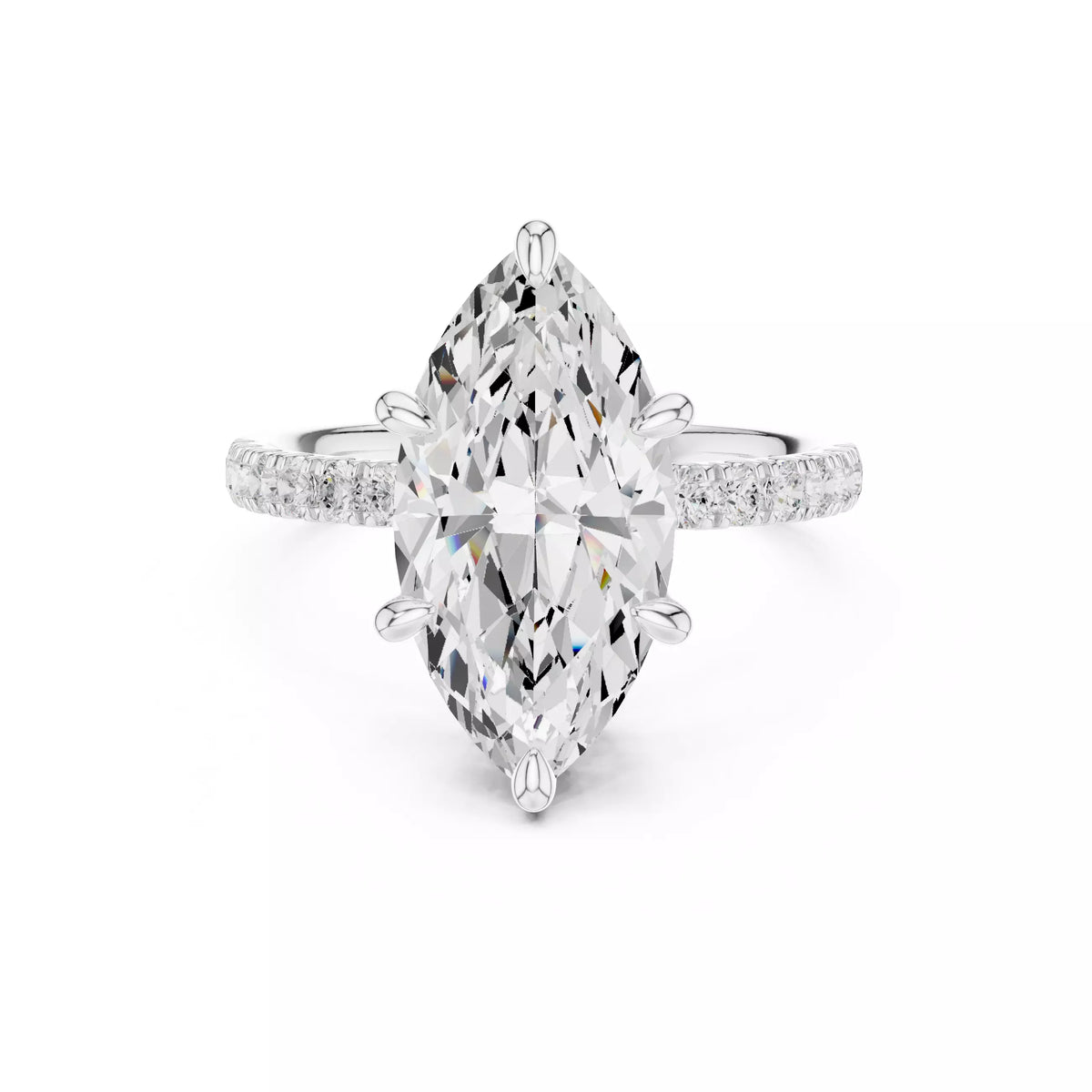 Double Halo Pavé - Marquise
