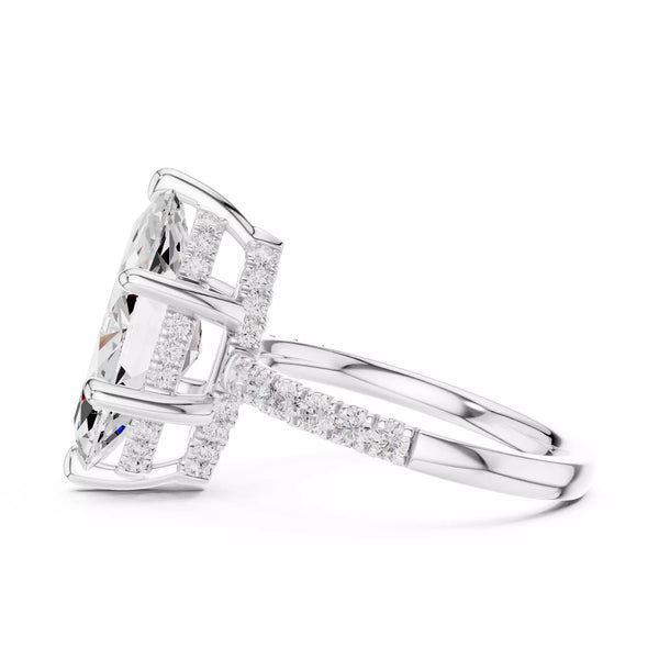 Double Halo Pavé - Marquise