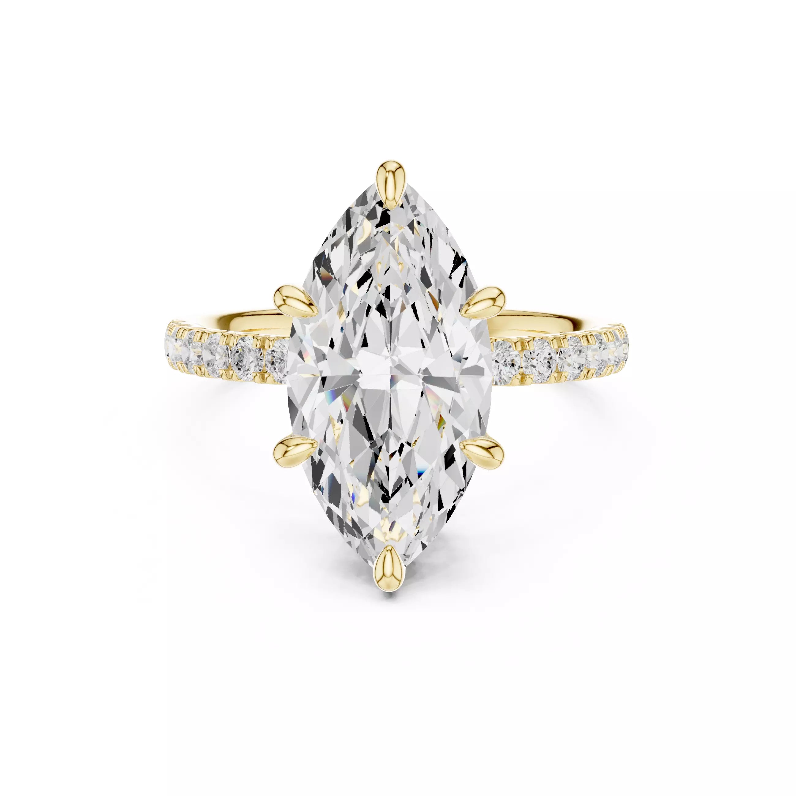 Double Halo Pavé - Marquise