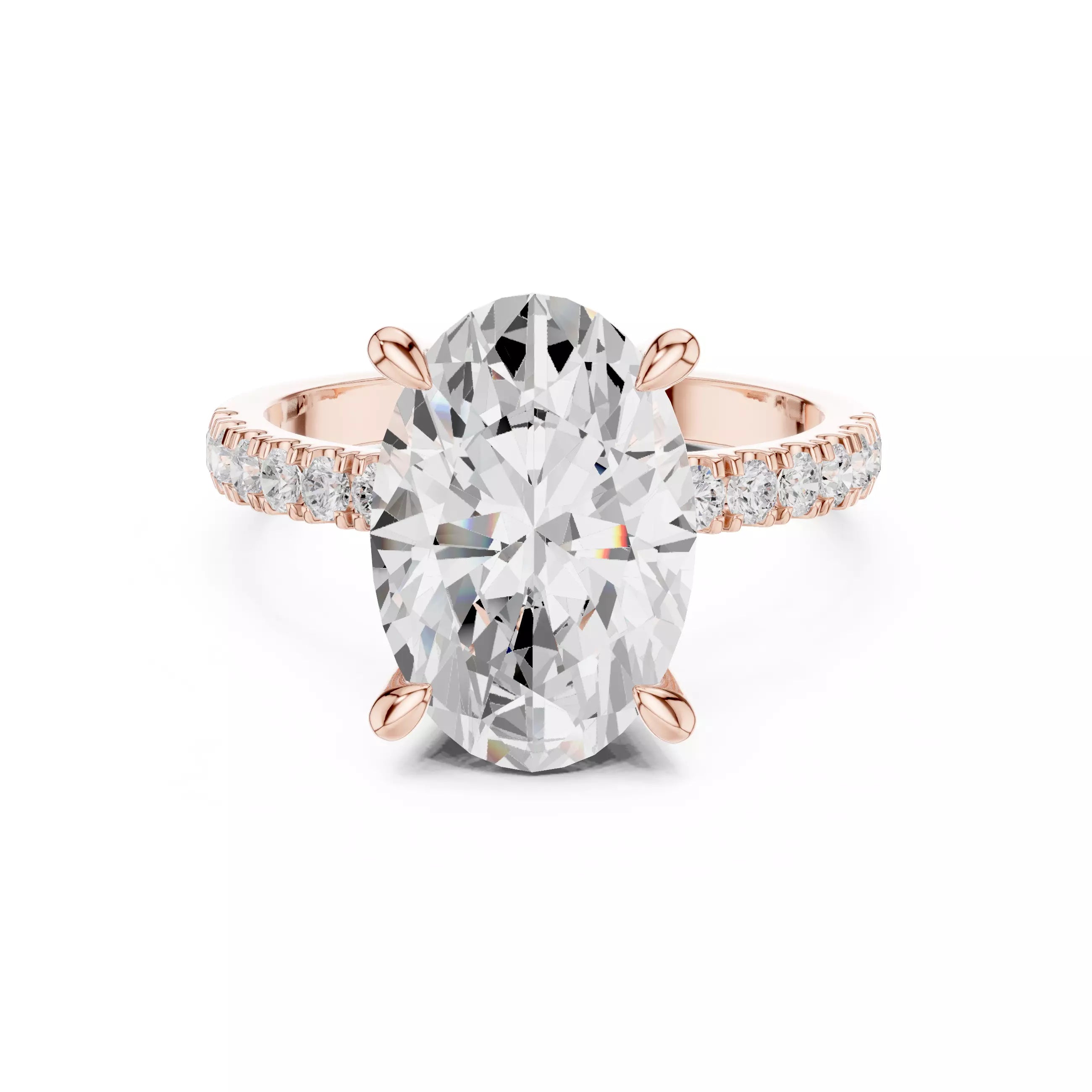 Double Halo Pavé - Oval