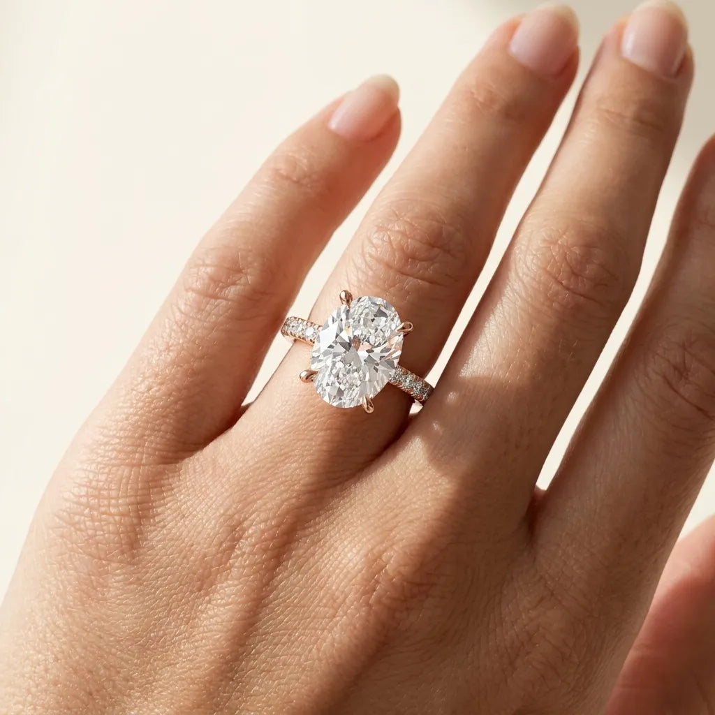 Double Halo Pavé - Oval