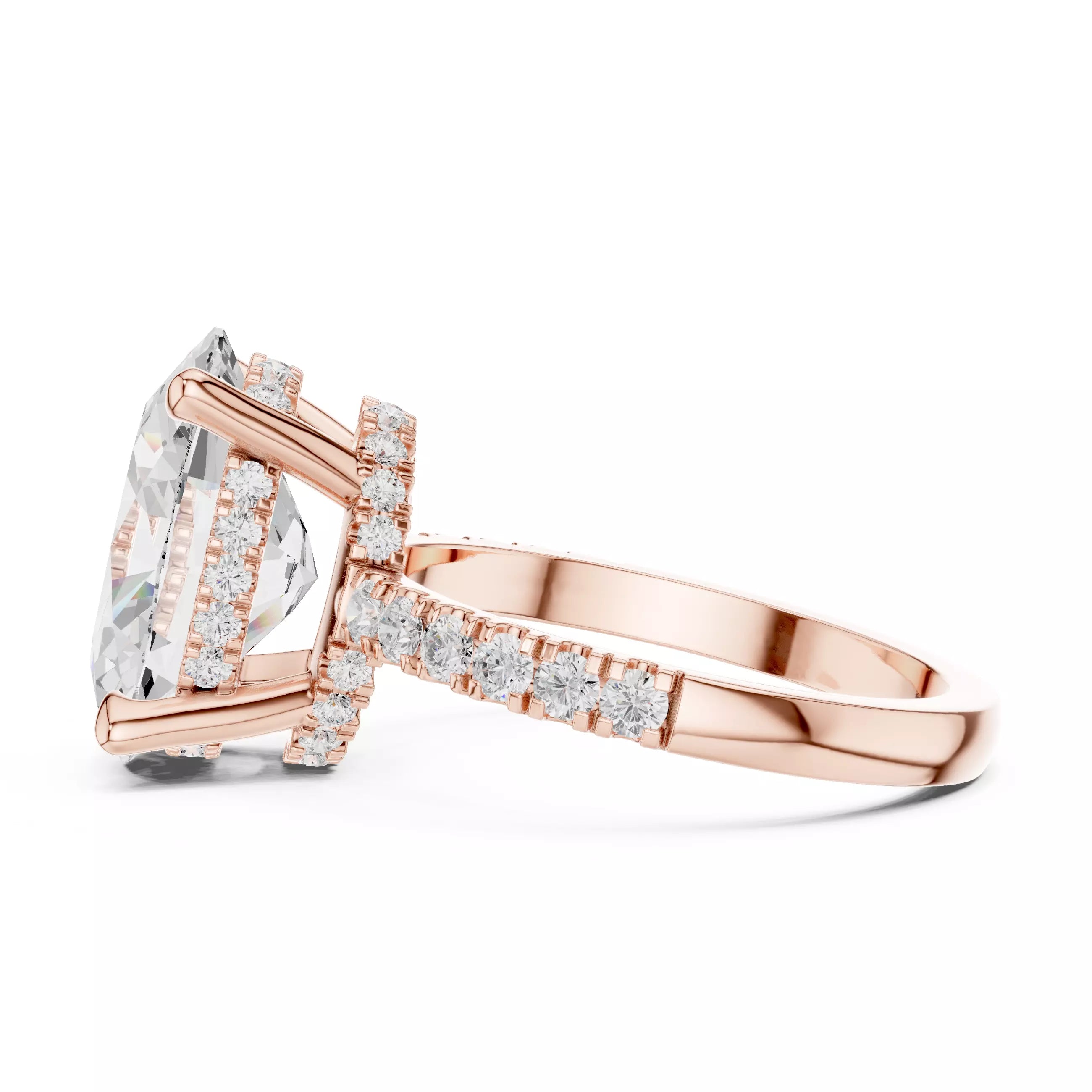 Double Halo Pavé - Oval