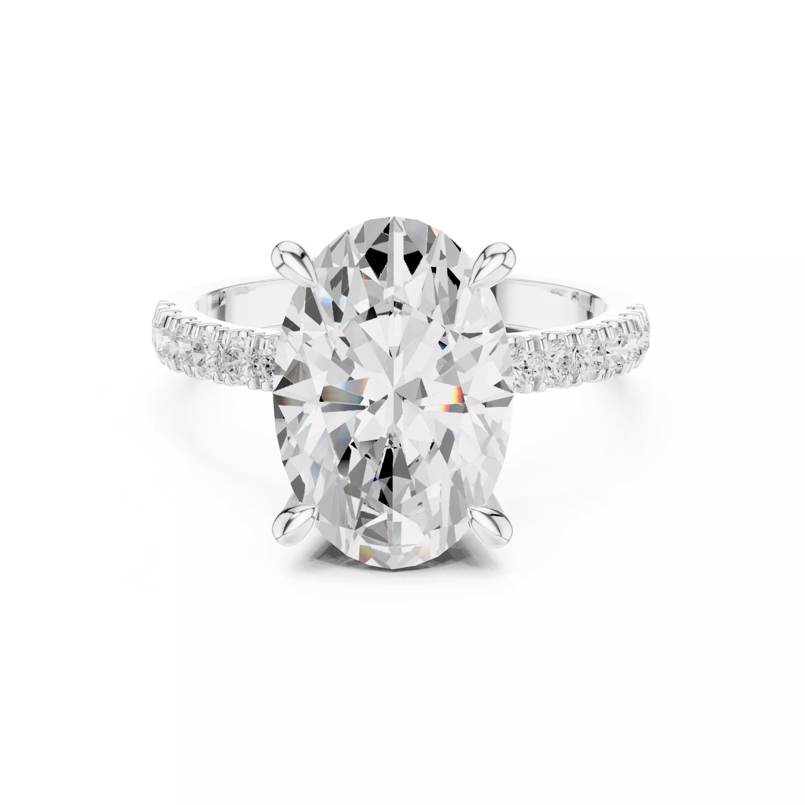 Double Halo Pavé - Oval