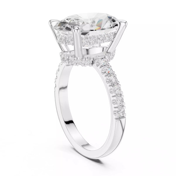 Double Halo Pavé - Oval