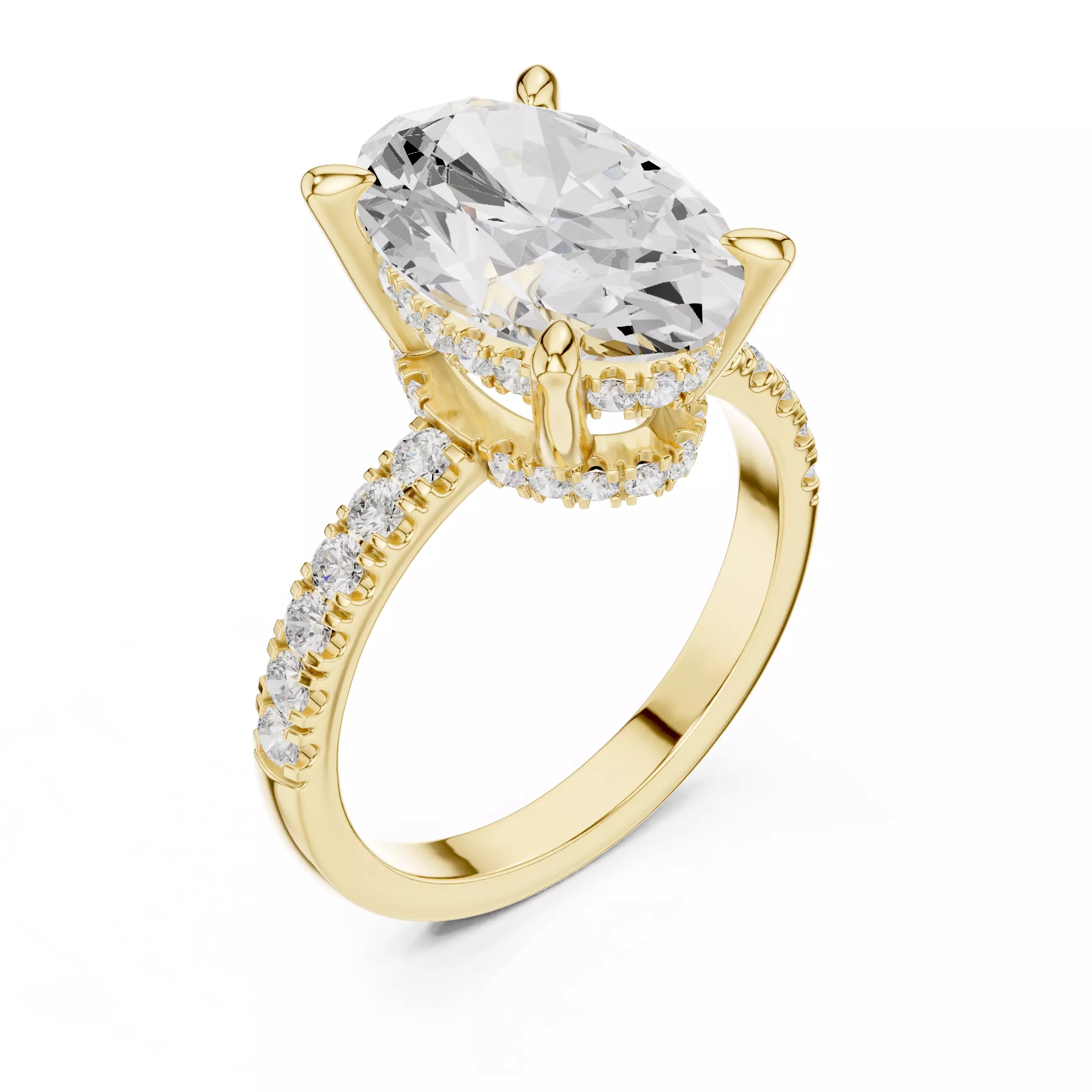 Double Halo Pavé - Oval
