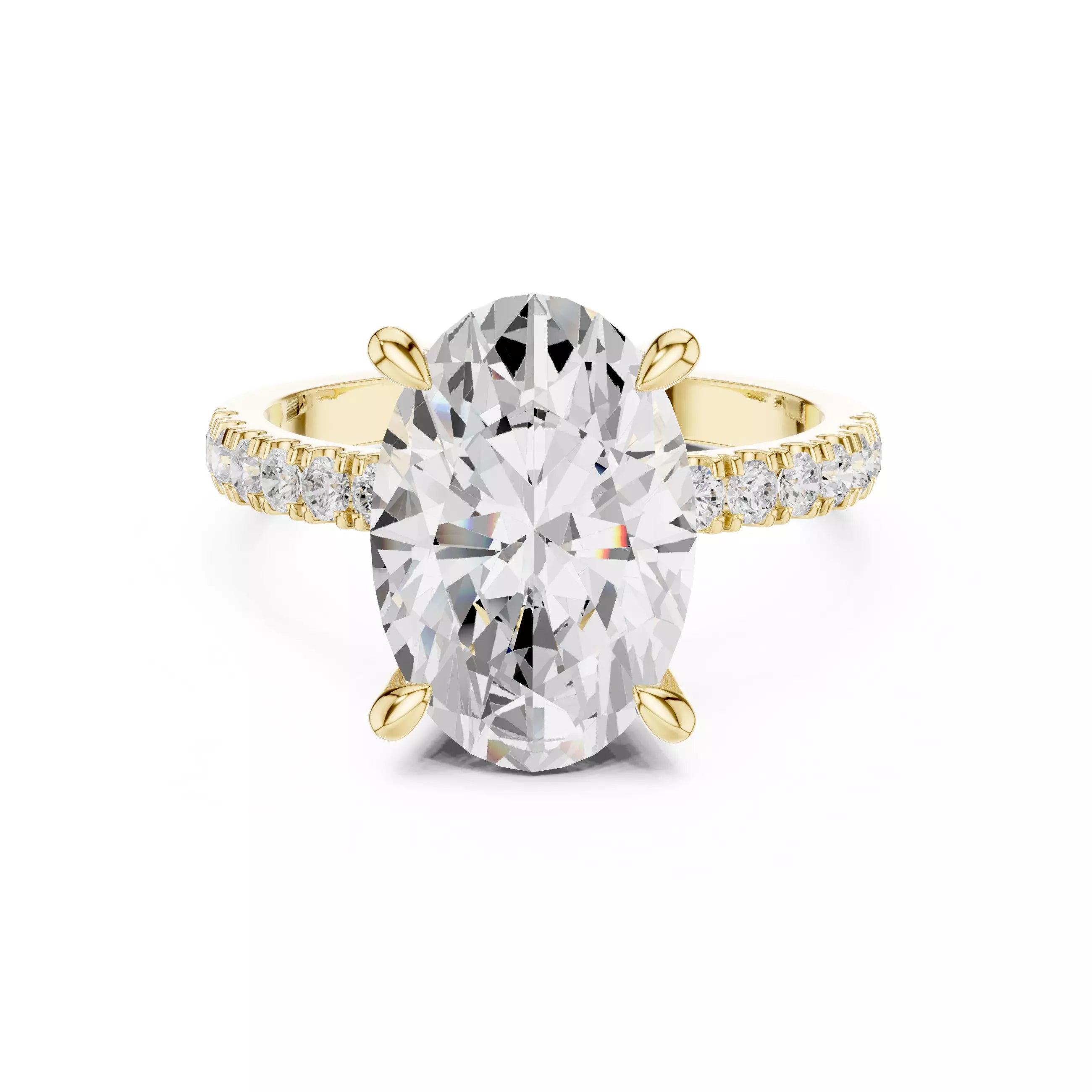 Double Halo Pavé - Oval