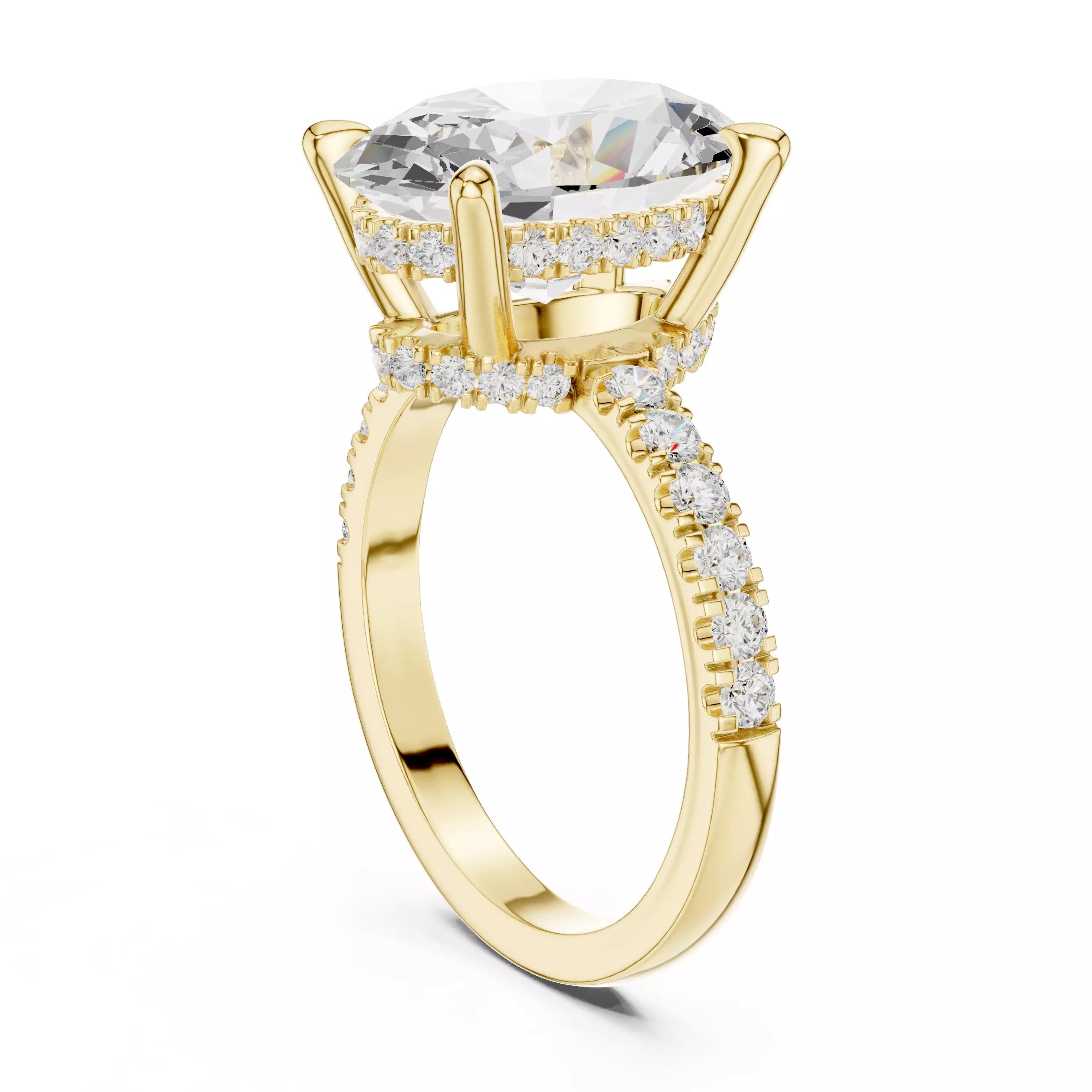 Double Halo Pavé - Oval