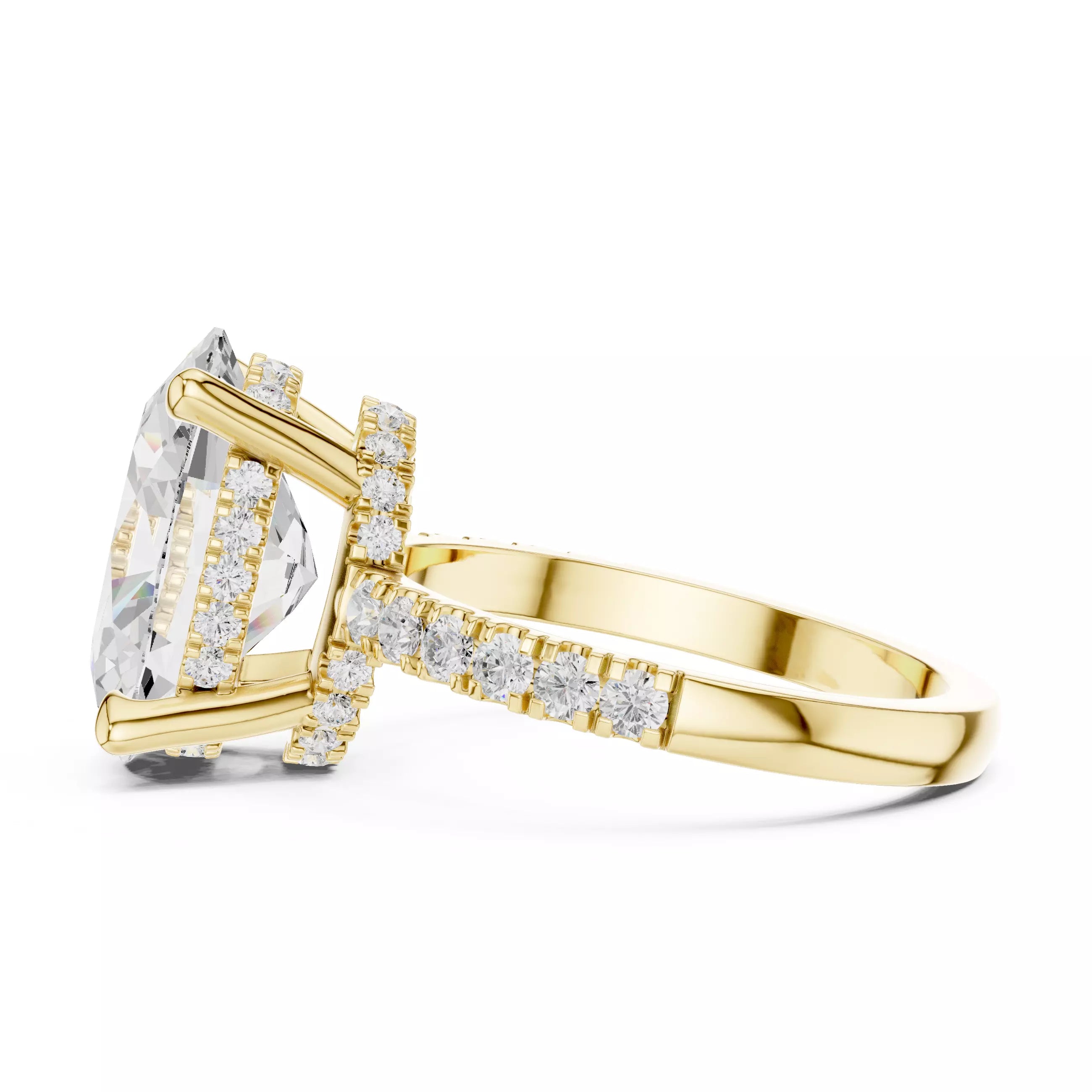 Double Halo Pavé - Oval