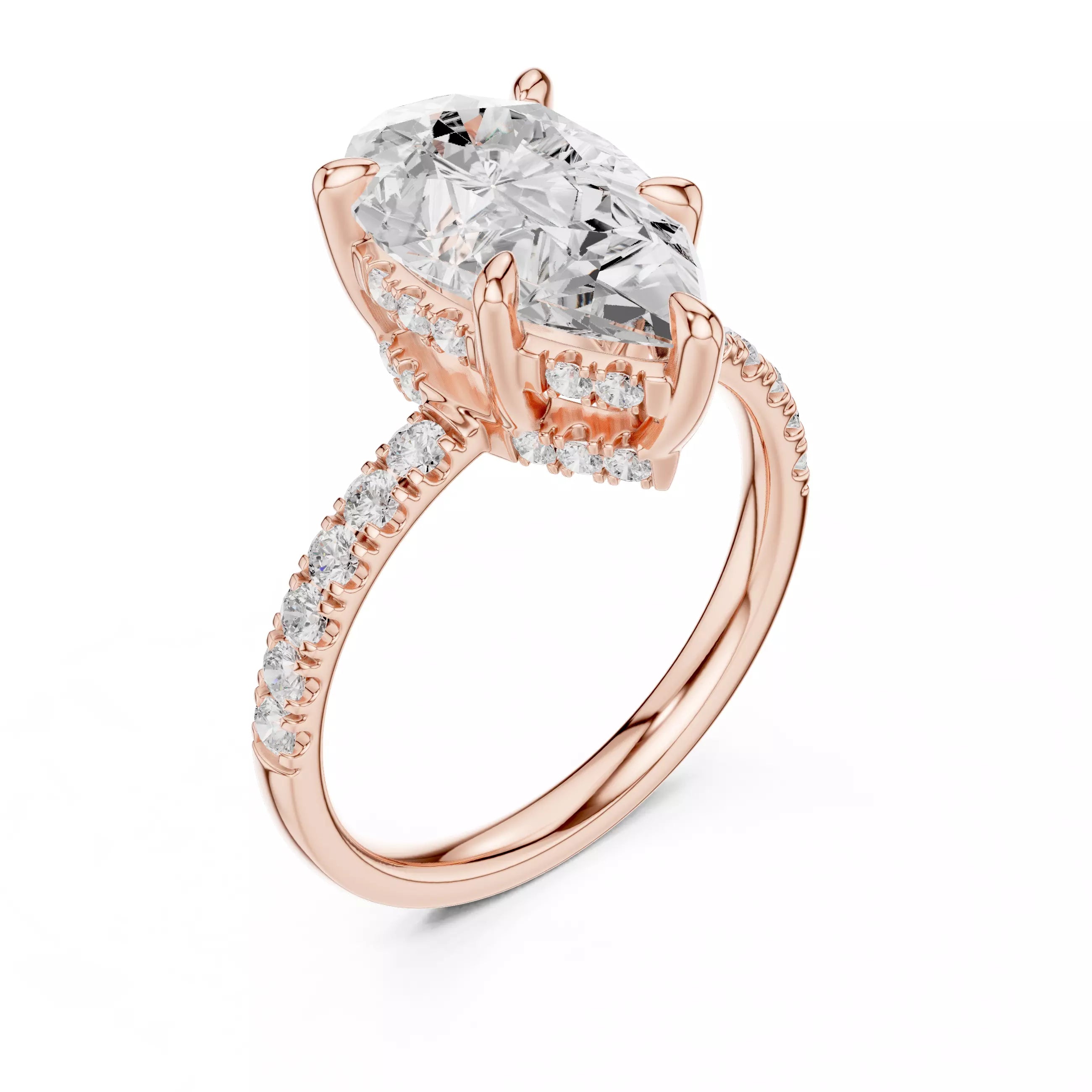 Double Halo Pavé - Pear