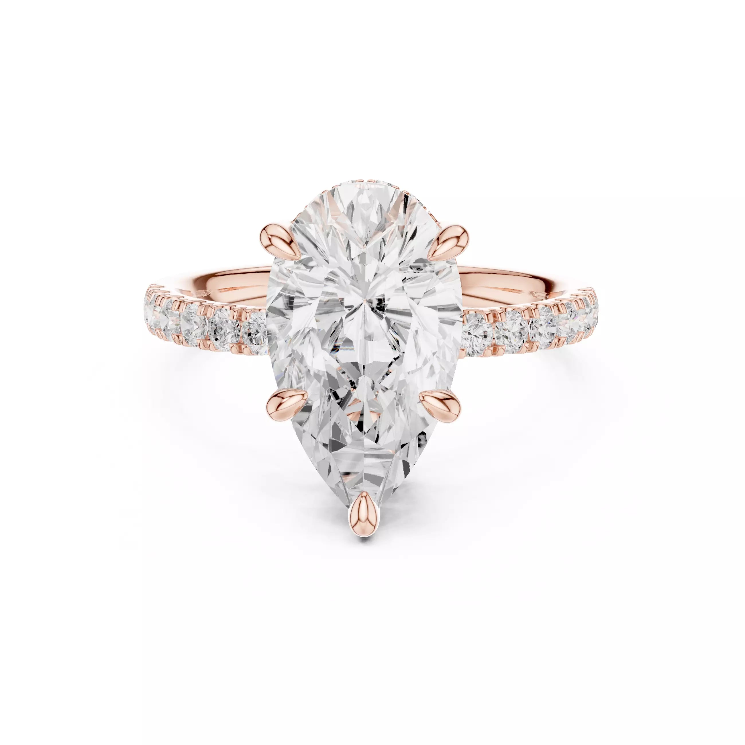 Double Halo Pavé - Pear