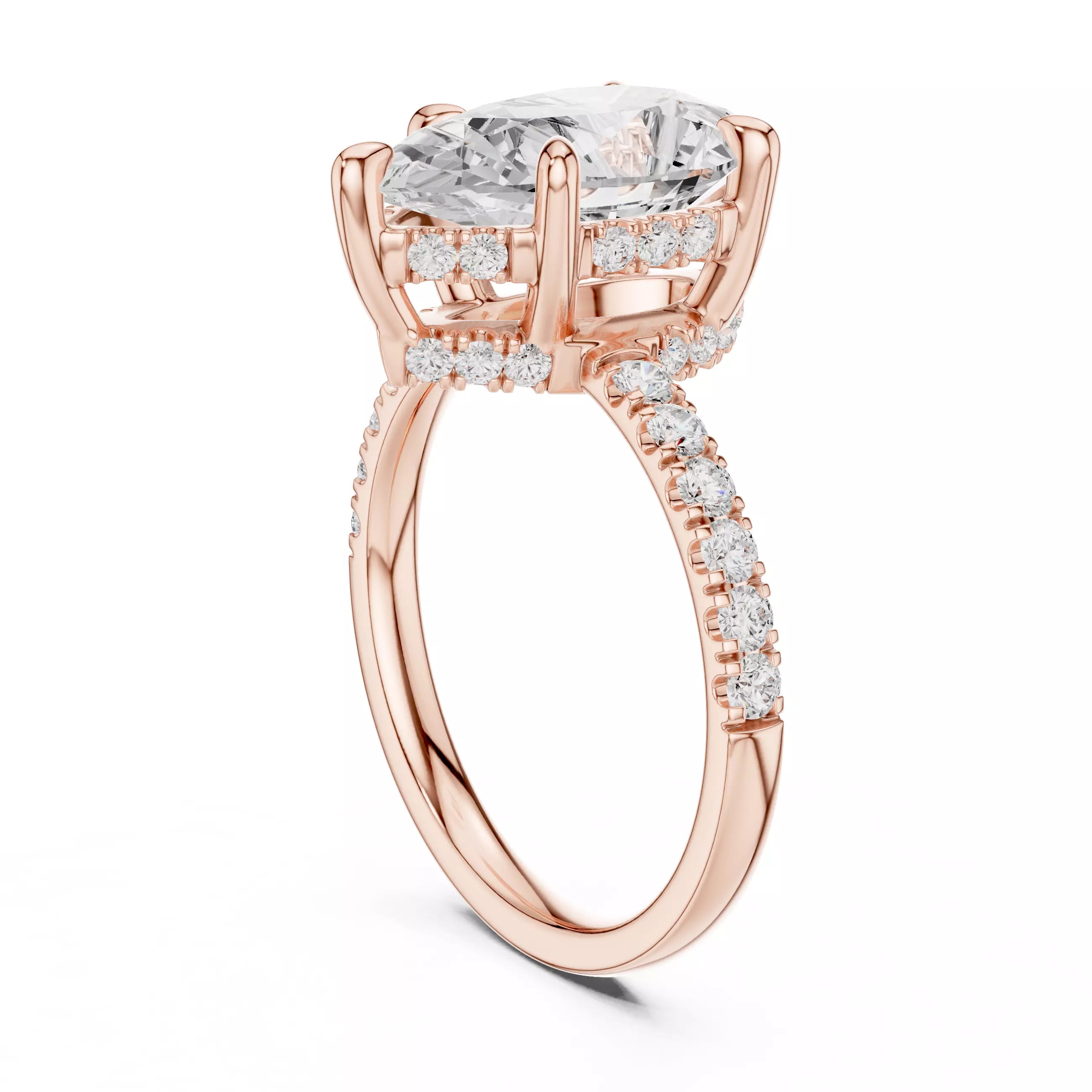 Double Halo Pavé - Pear