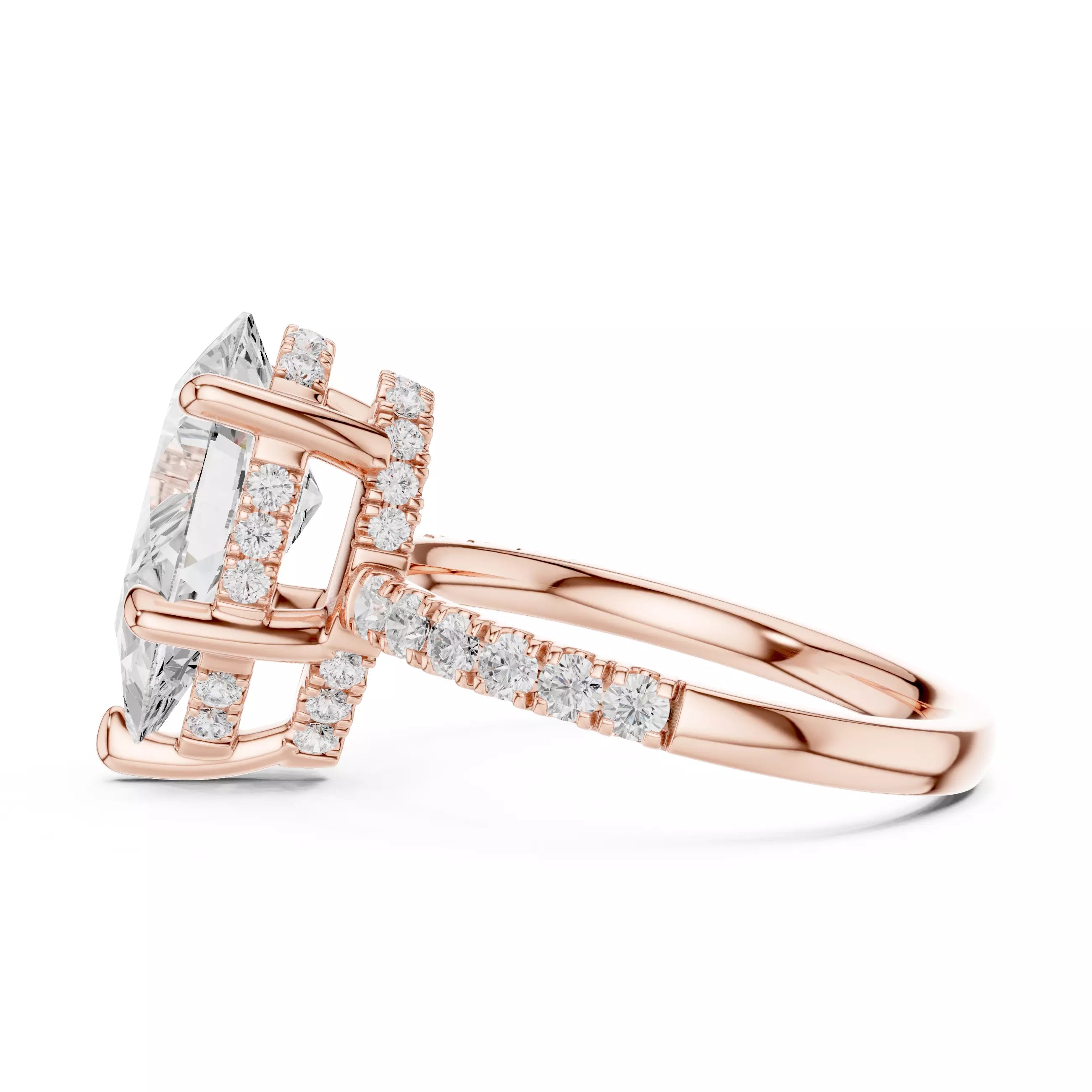 Double Halo Pavé - Pear