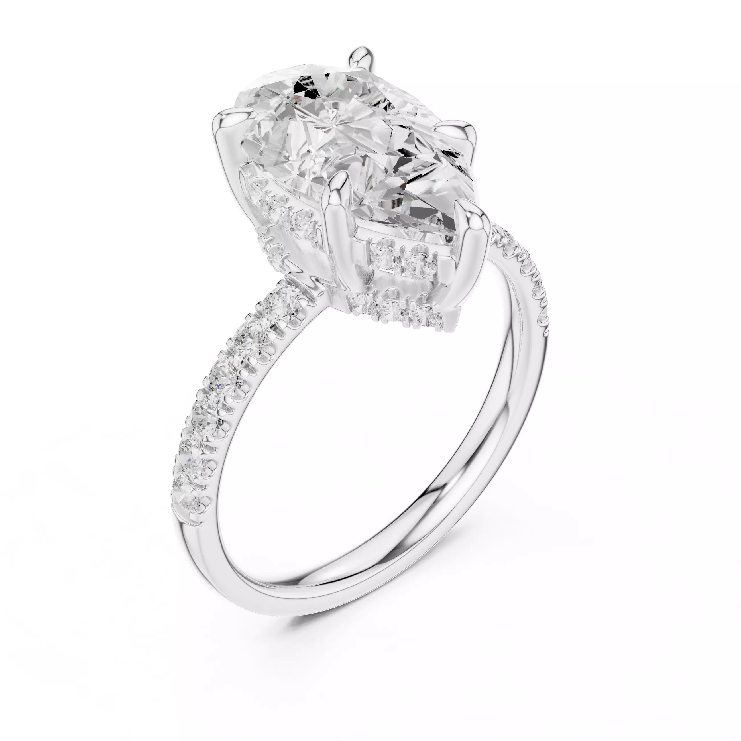Double Halo Pavé - Pear