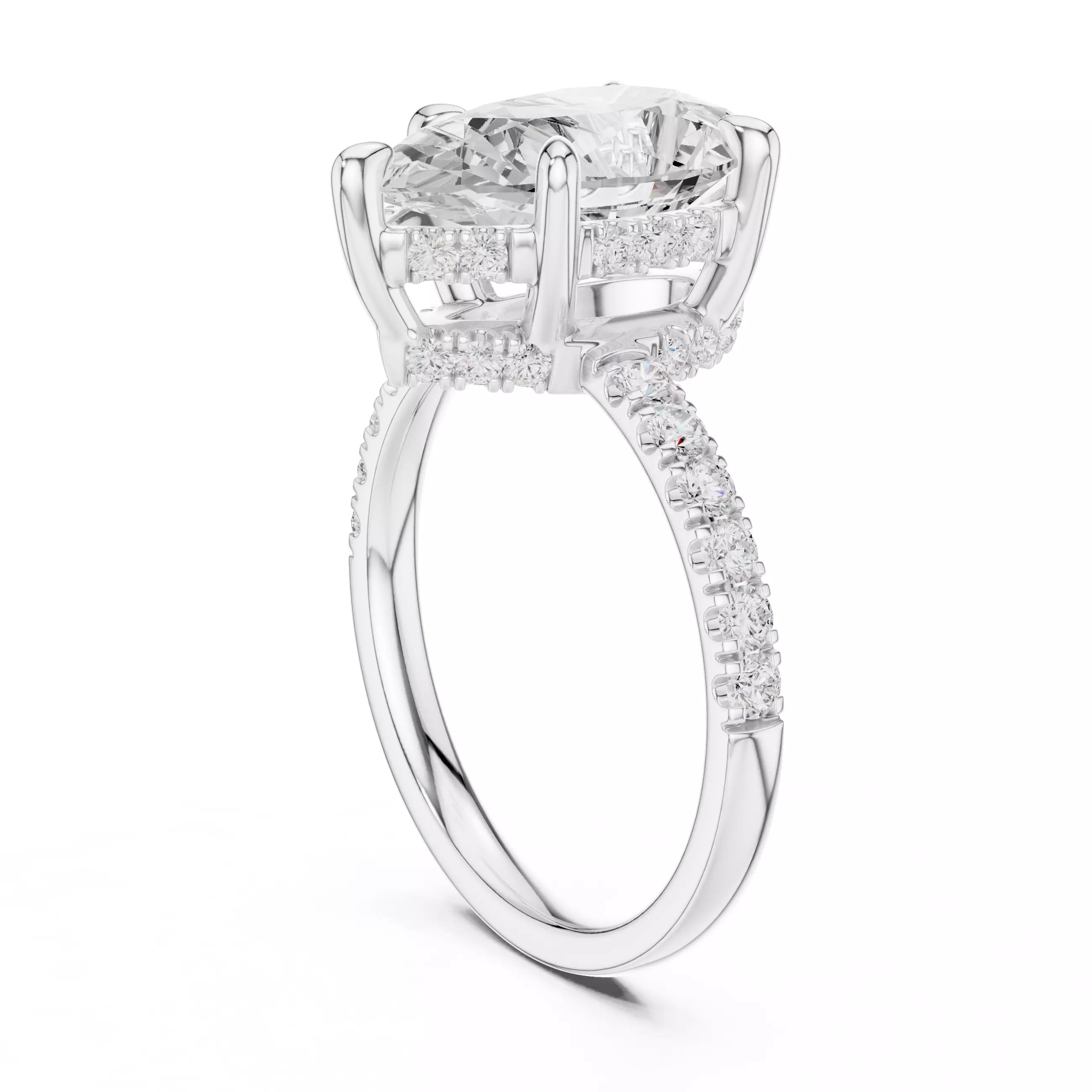 Double Halo Pavé - Pear