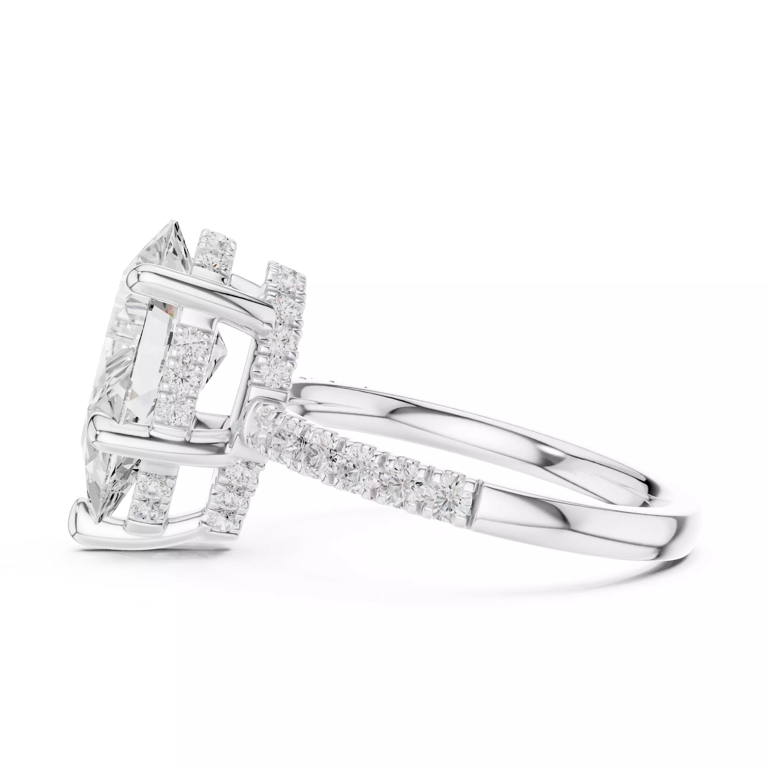 Double Halo Pavé - Pear