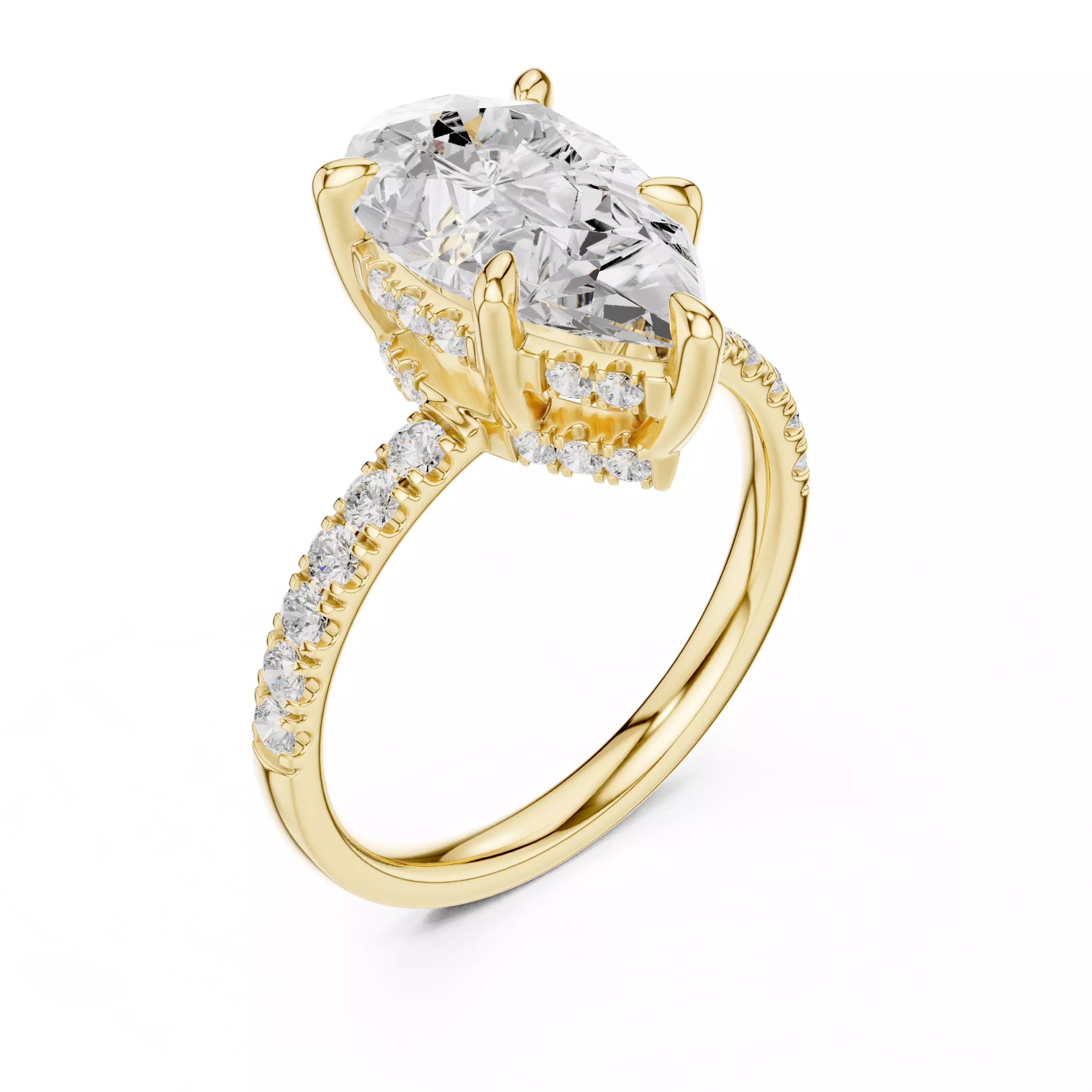Double Halo Pavé - Pear