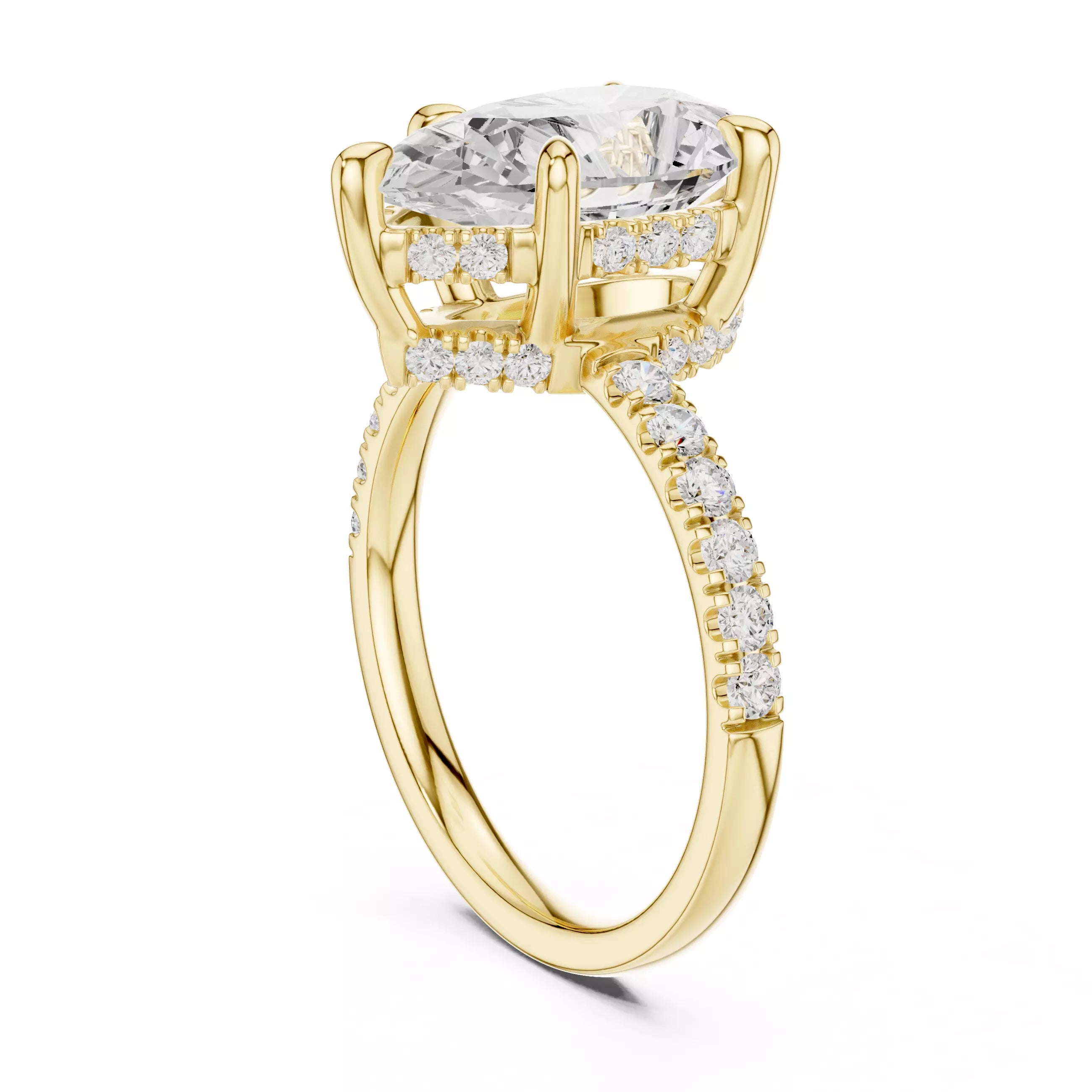 Double Halo Pavé - Pear