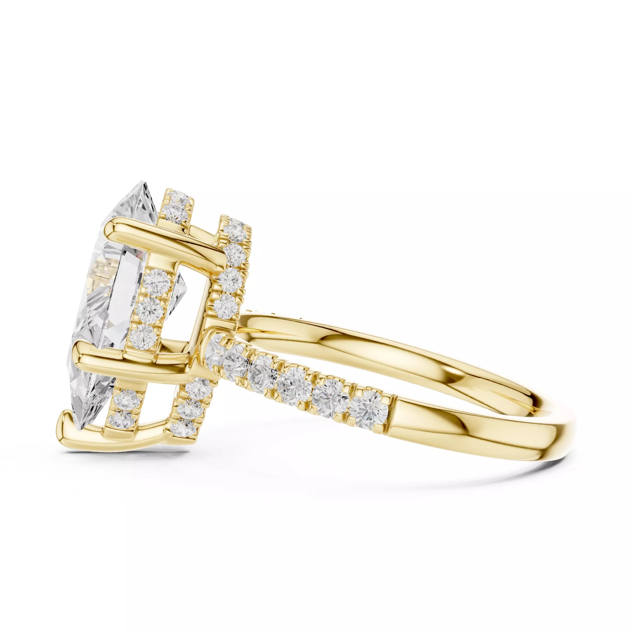 Double Halo Pavé - Pear