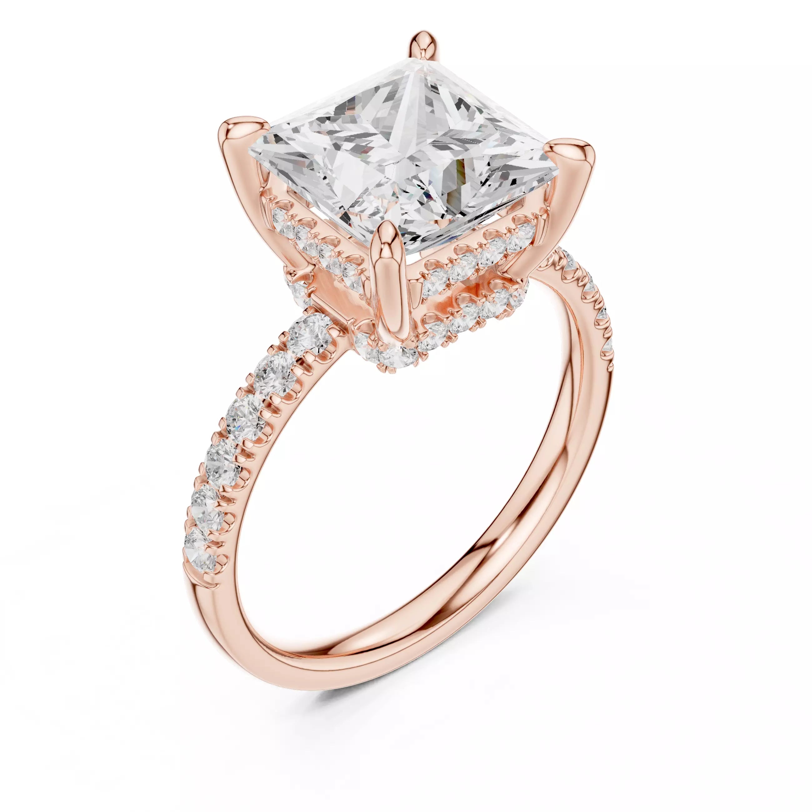 Double Halo Pavé - Princess